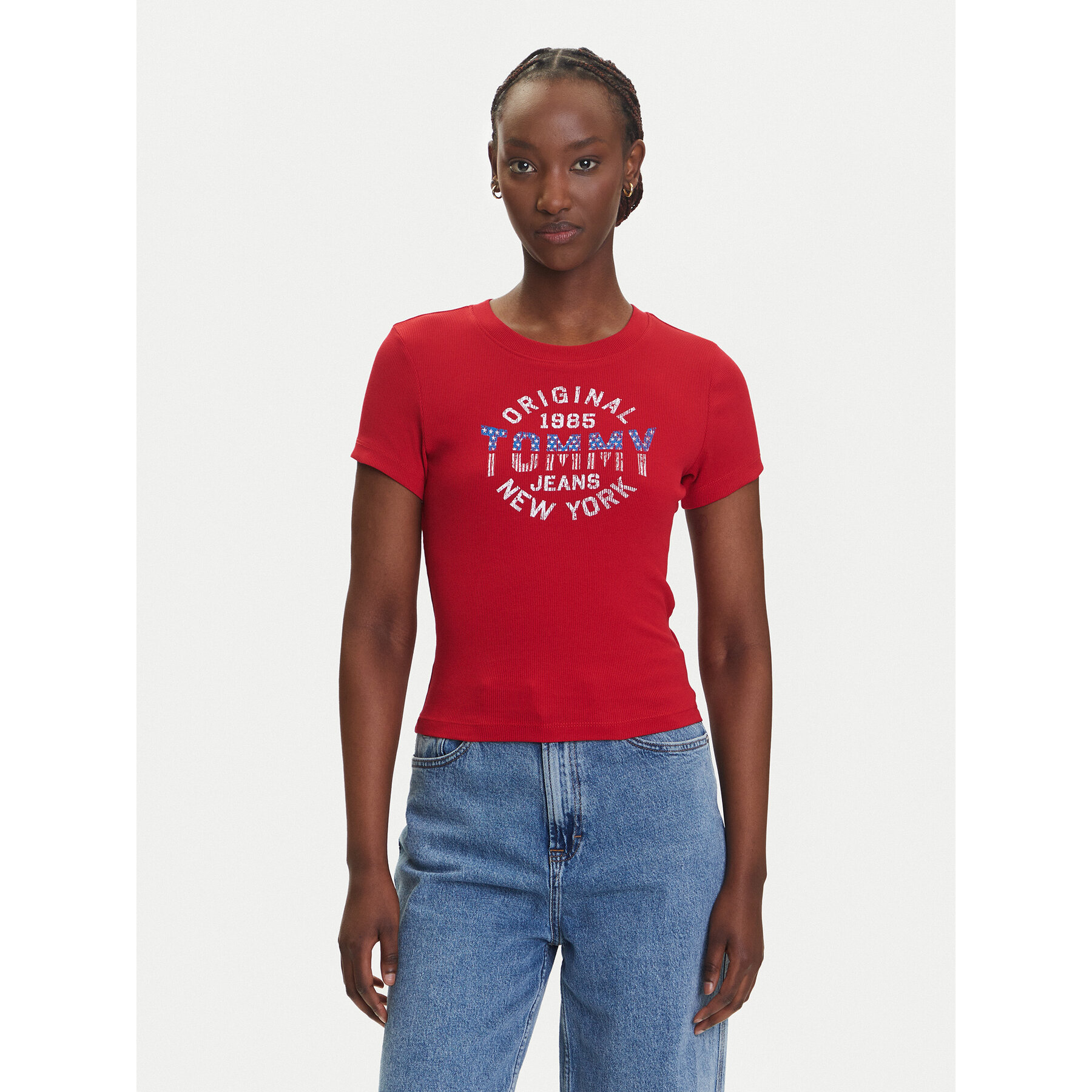 Tommy Jeans Póló DW0DW21421 Piros Slim Fit
