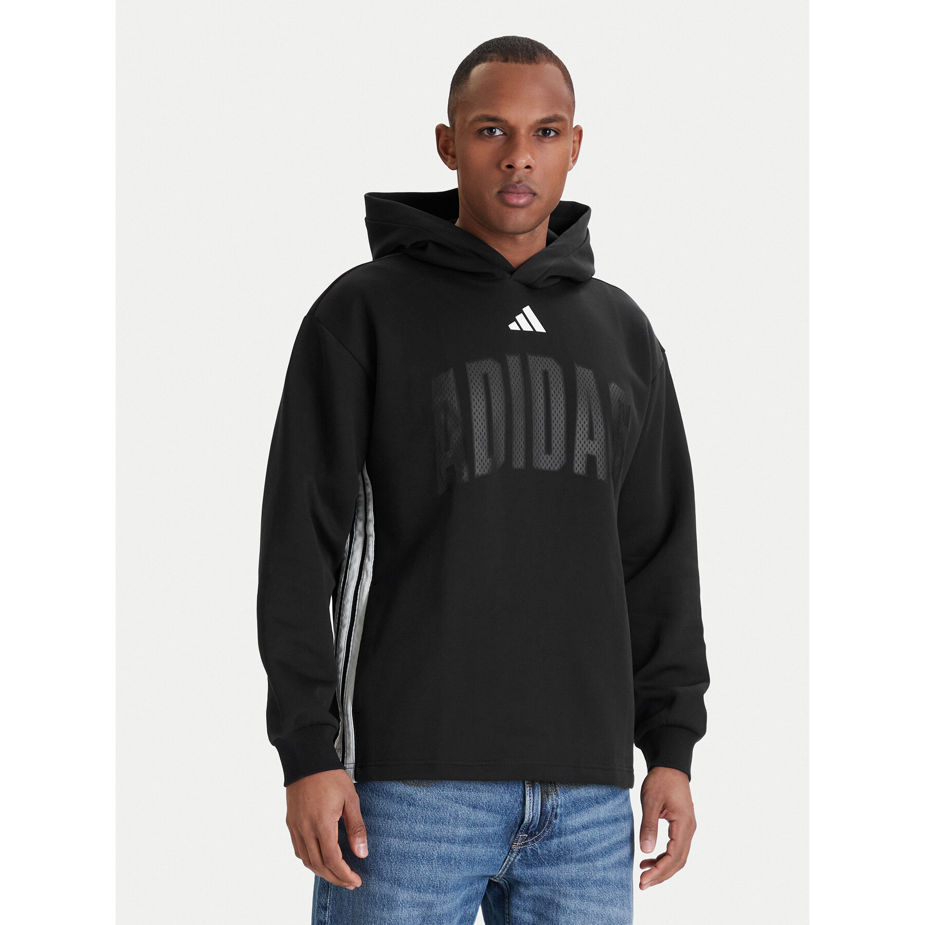 adidas Sweatshirt Stadium Graphic KD0287 Schwarz Loose Fit