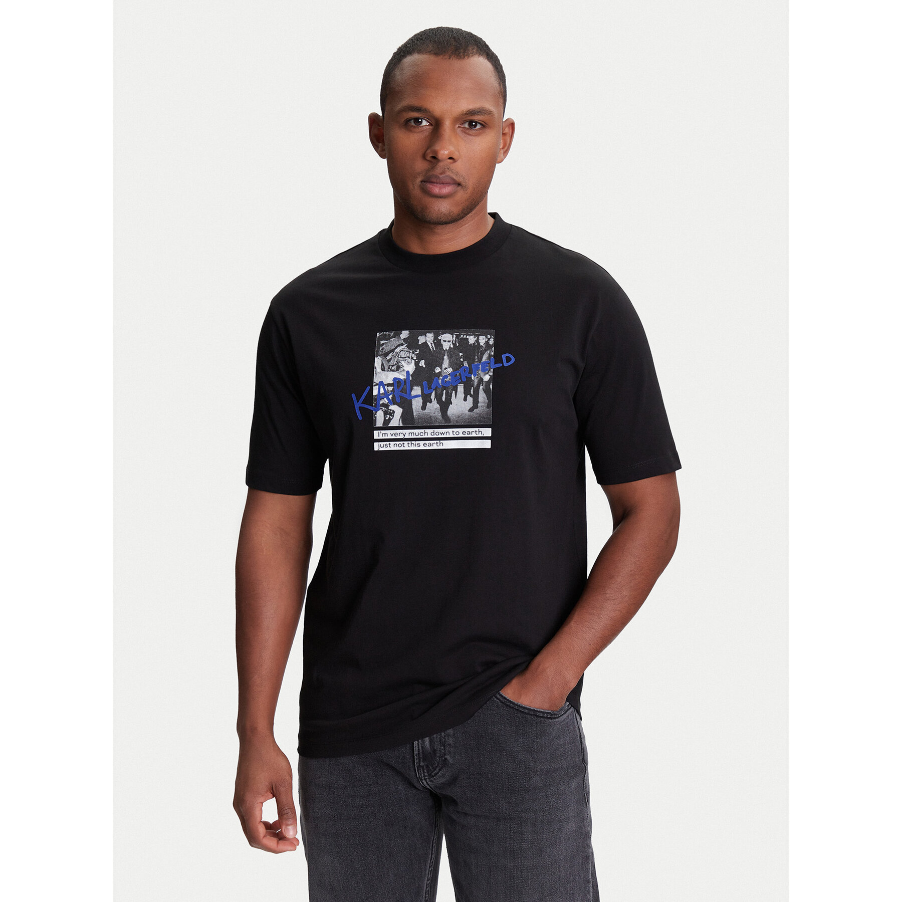 KARL LAGERFELD Póló 755143 553225 Fekete Regular Fit