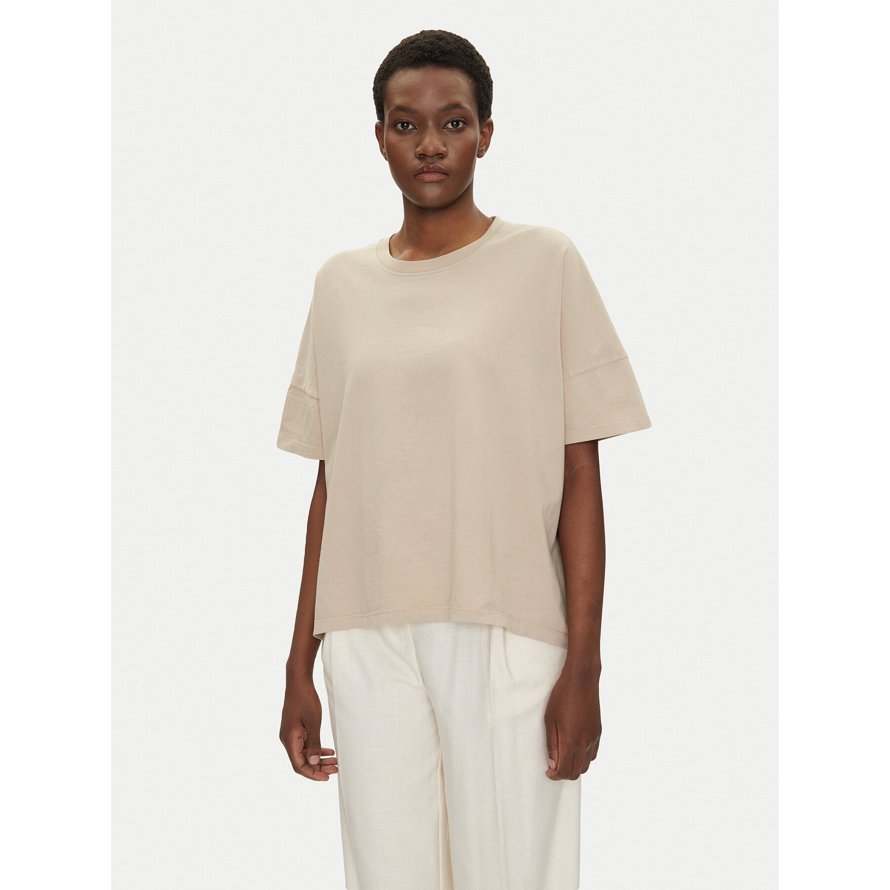 Bomboogie Bomboogie T-Shirt TW7441TJOR5 Μπεζ Relaxed Fit