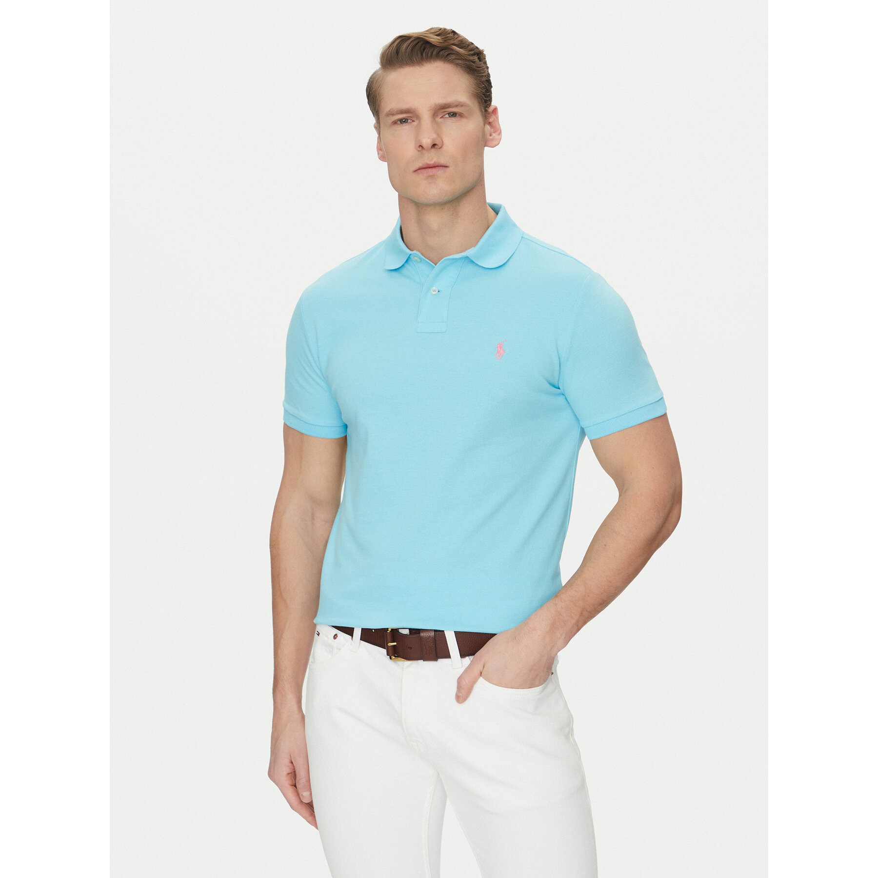 Polo Ralph Lauren Polo majica Core Replen 710782592 Modra Custom Slim Fit