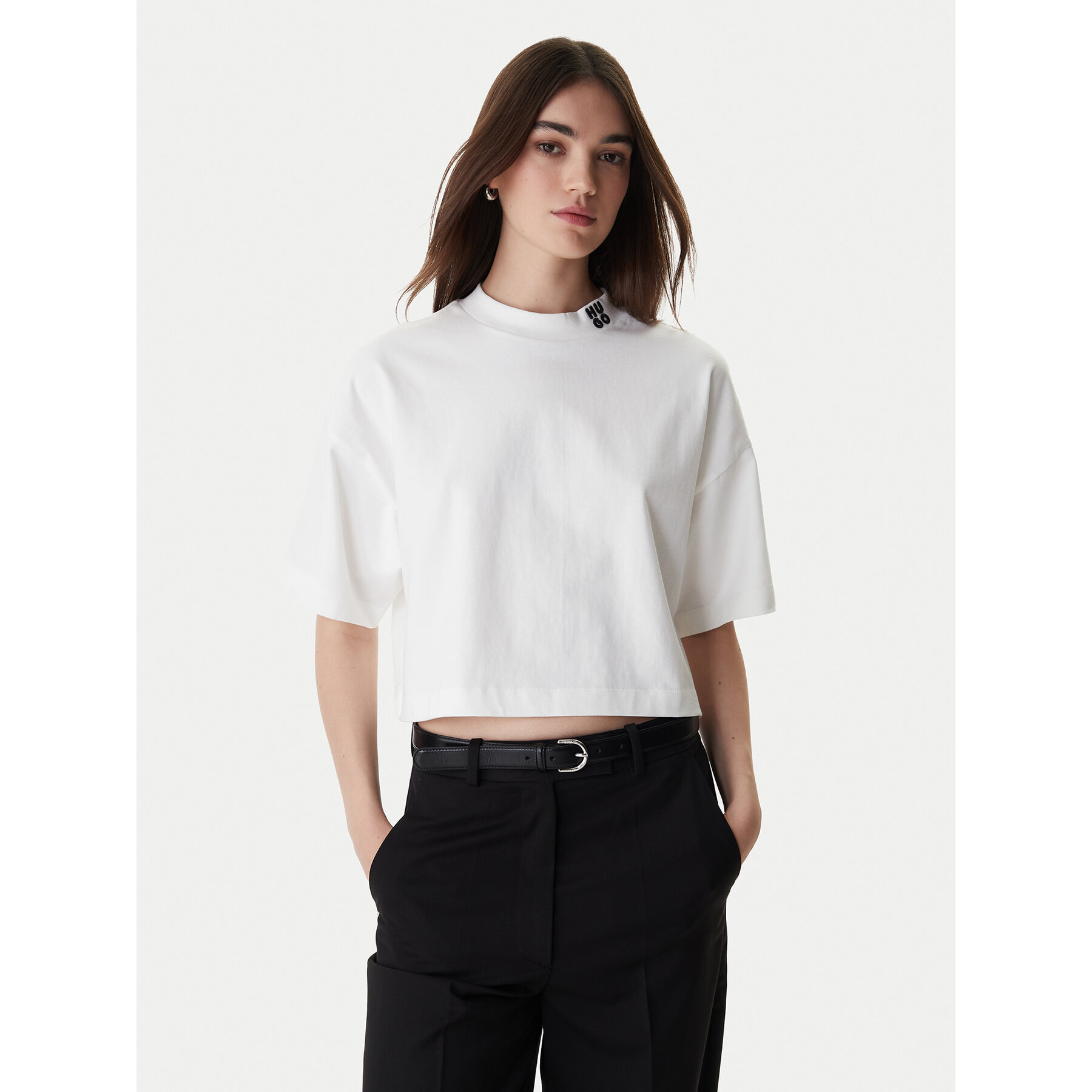 HUGO T-Shirt Damelody 50561189 Weiß Regular Fit