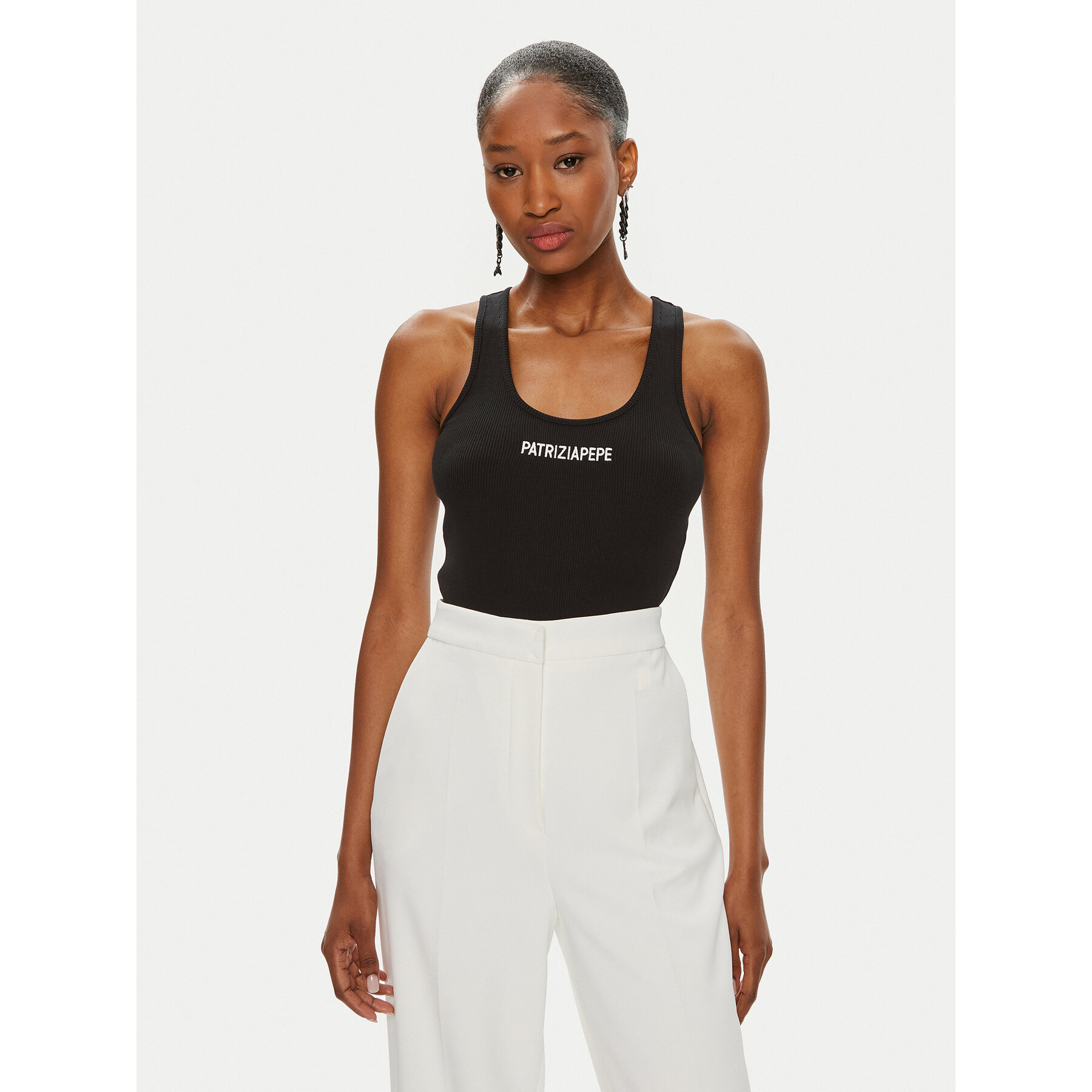 Patrizia Pepe Top 8M1617/J216-K103 Črna Slim Fit