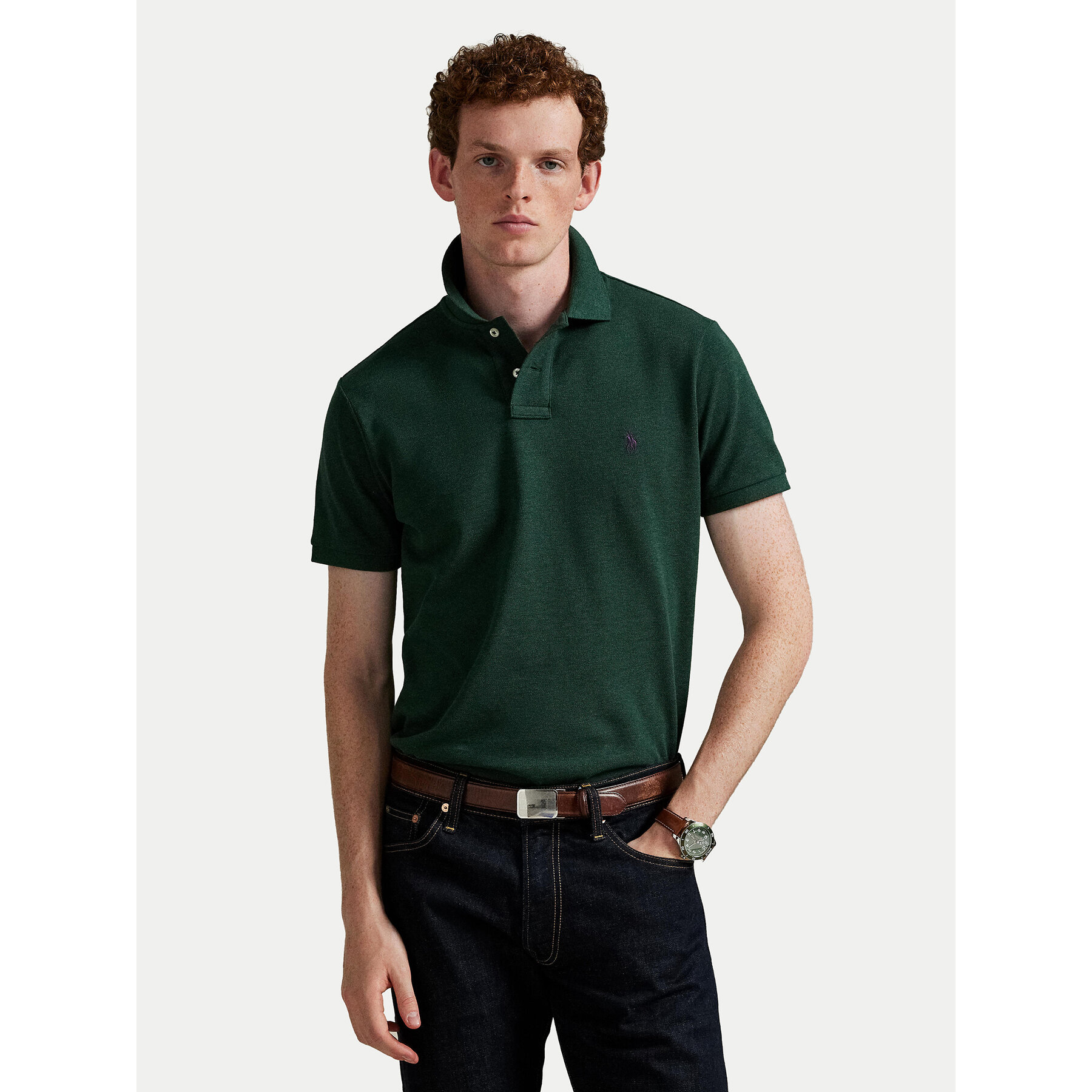 Polo Ralph Lauren Polo majica 710536856489 Zelena Slim Fit