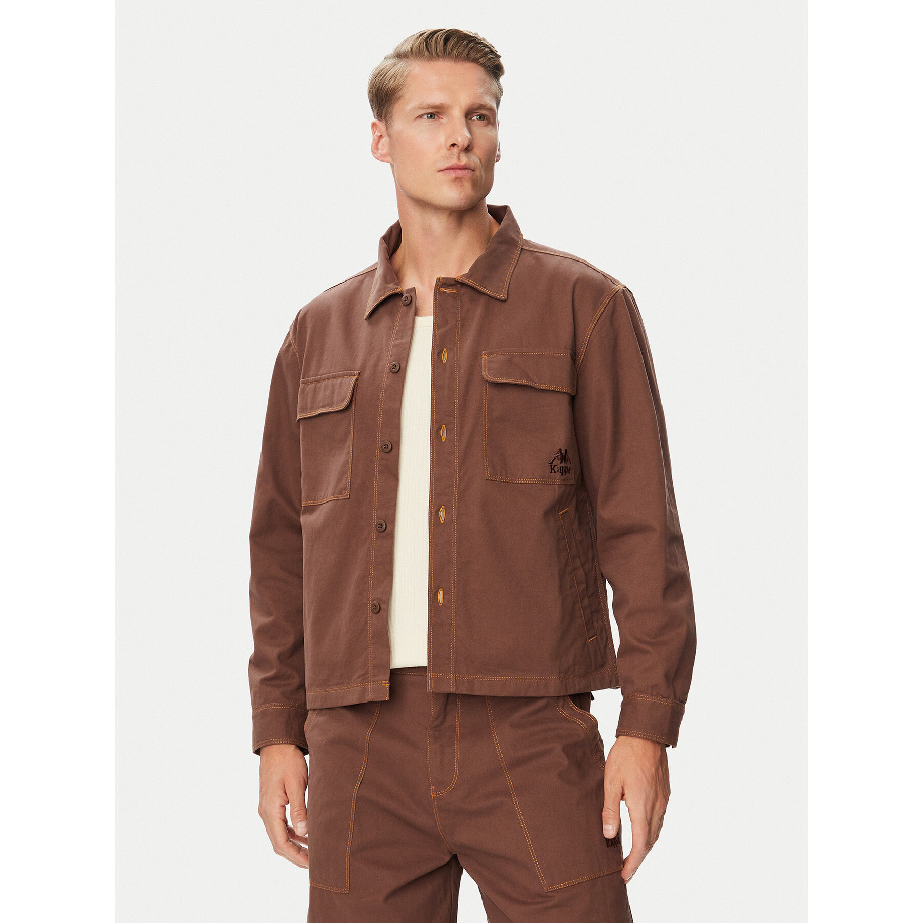 Kappa Jeansjacke 37265GW Braun Comfort Fit