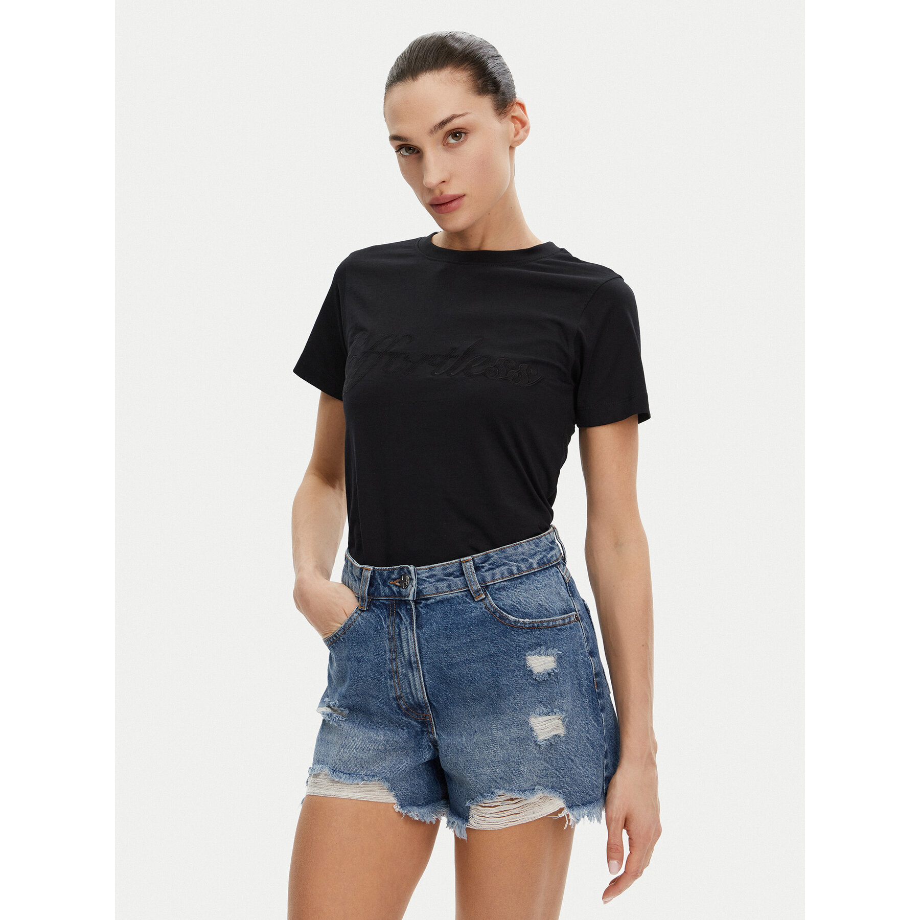 Silvian Heach T-Shirt GPP25110TS Schwarz Regular Fit