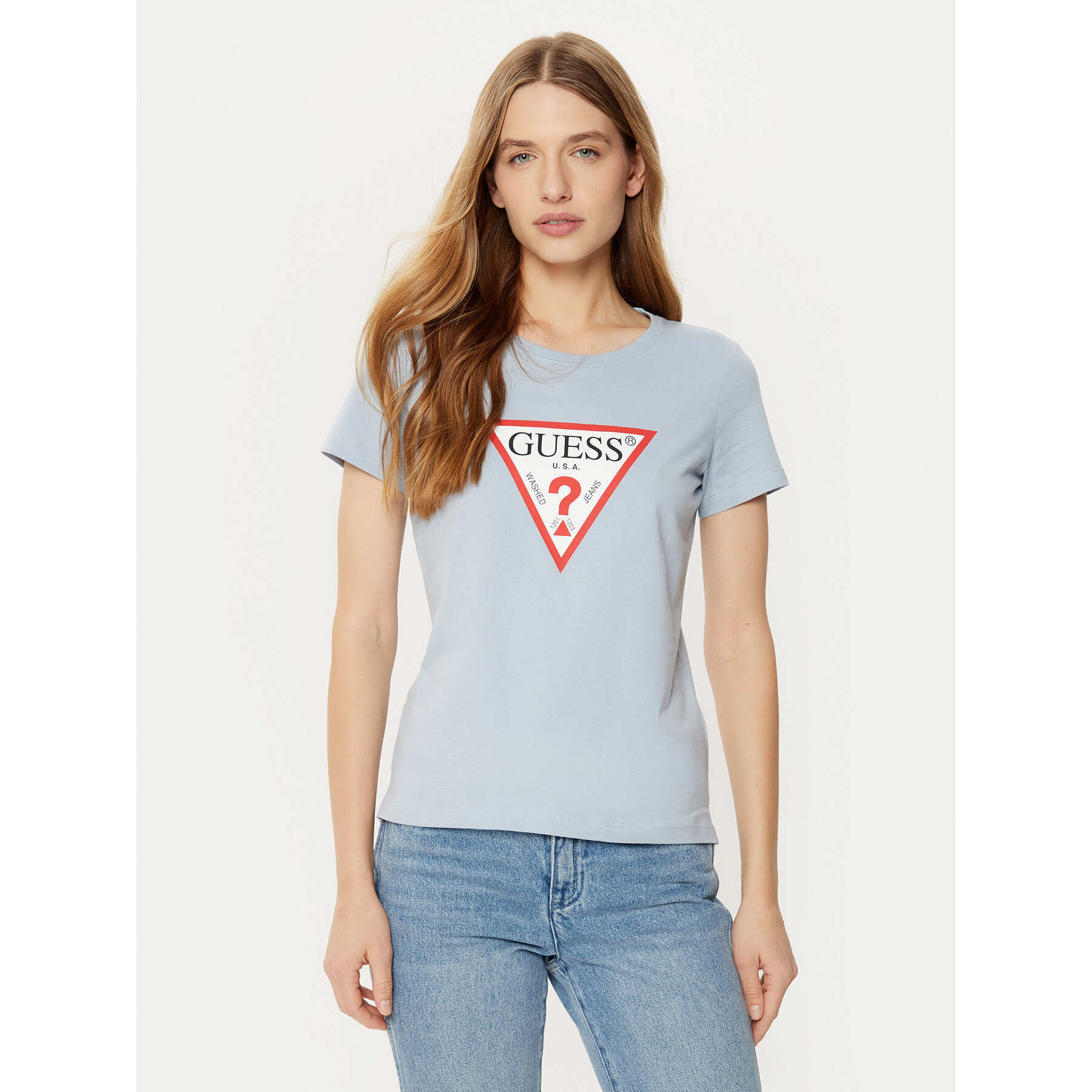 Guess T-Shirt W1YI1B I3Z14 Blu Slim Fit
