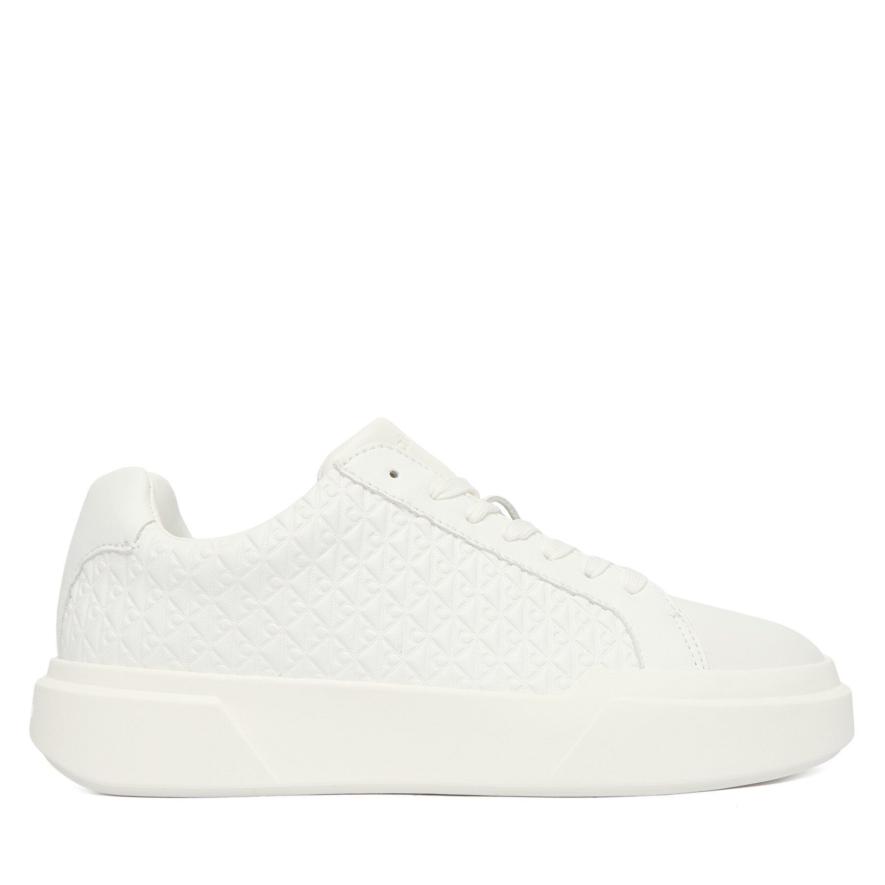 Sneakersy Calvin Klein Chunky Cupsole Laceup Lth Aop YW0YW02058 Biela