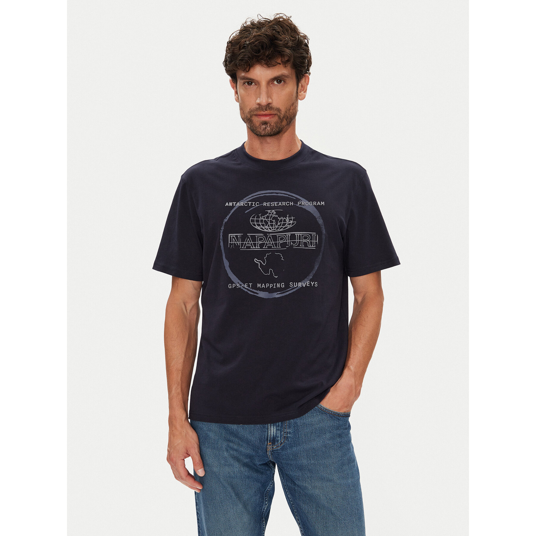 Napapijri T-Shirt S-Bald NP0A88SF Dunkelblau Regular Fit