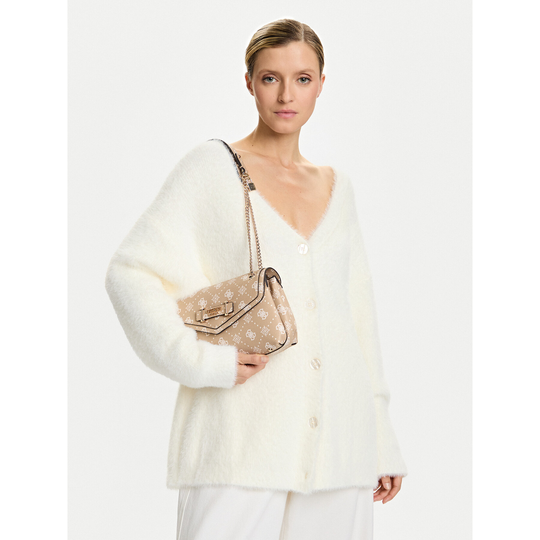 Ročna torba Guess Silia HWGP98 90210 Bež