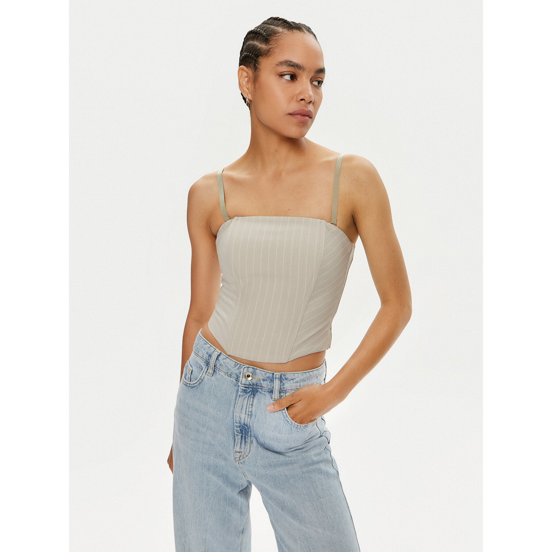 Patrizia Pepe Top 8C0729 A457-FE81 Grigio Slim Fit