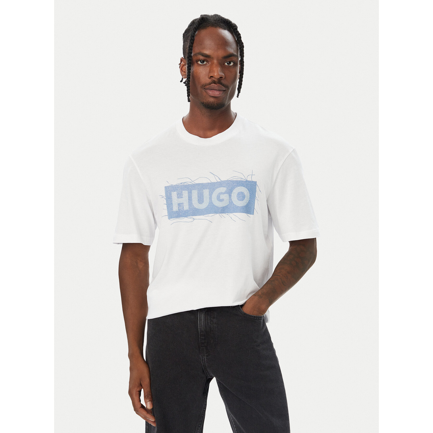 HUGO T-Shirt Naxter 50570028 Weiß Regular Fit