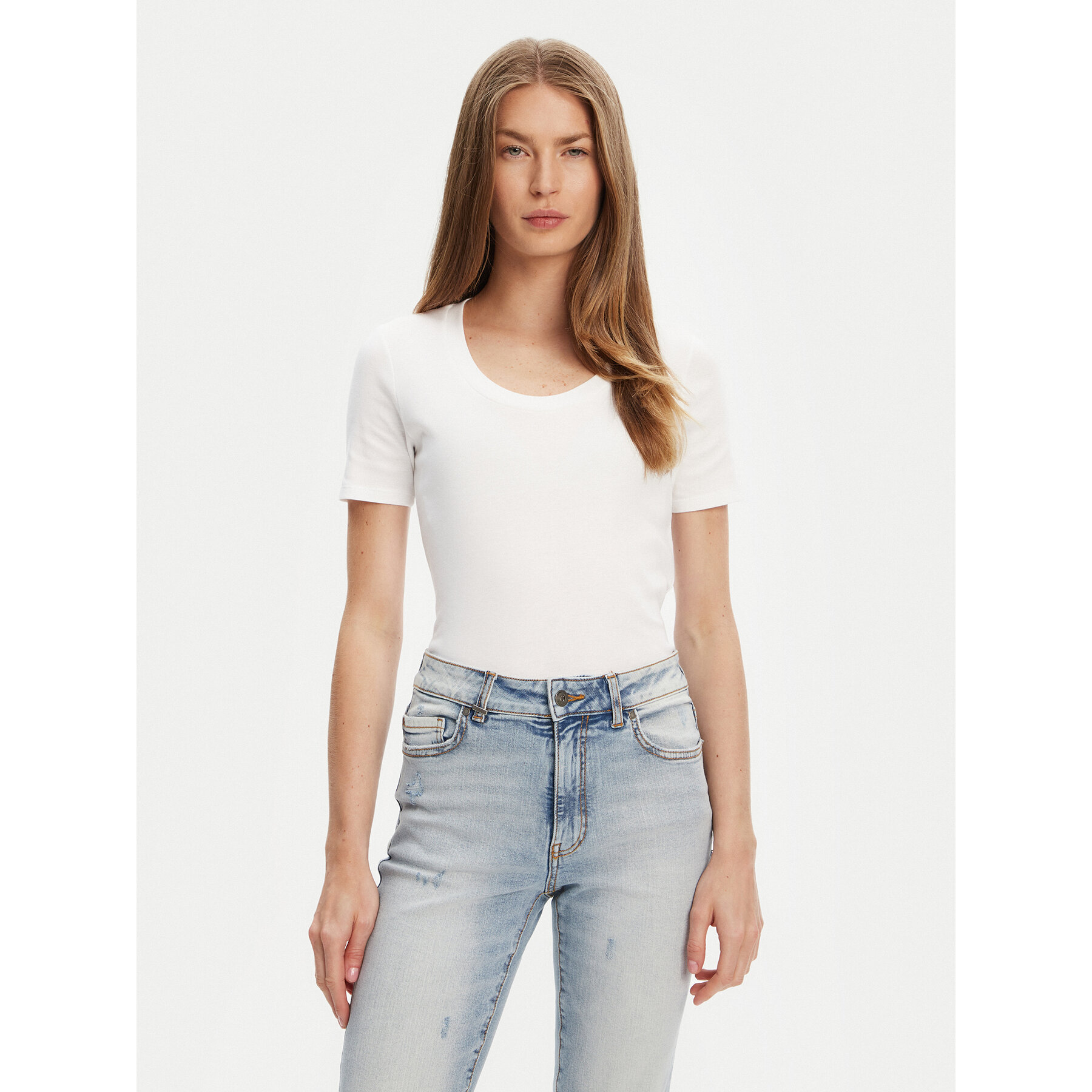 United Colors Of Benetton United Colors Of Benetton T-Shirt 3GA2D1066 Λευκό Slim Fit