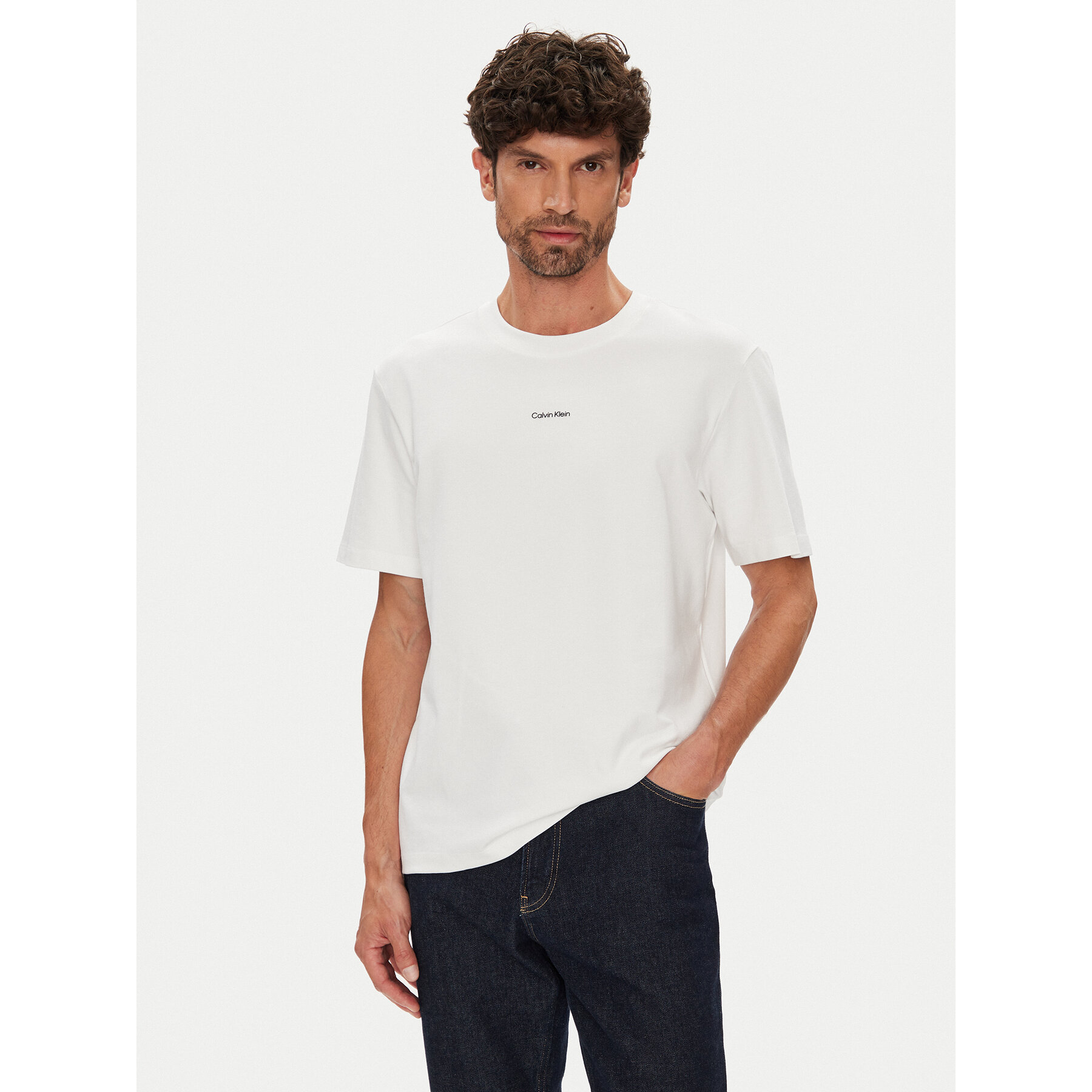 Calvin Klein Majica LV04LC241G Bela Regular Fit