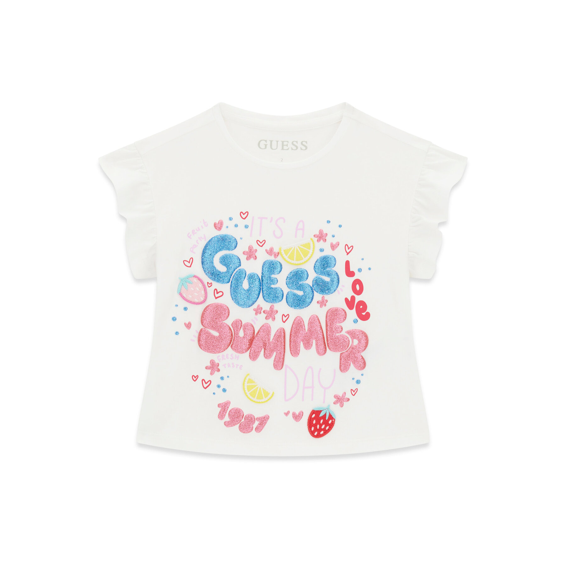 Guess T-Shirt K6GI11 K6YW4 Λευκό Regular Fit