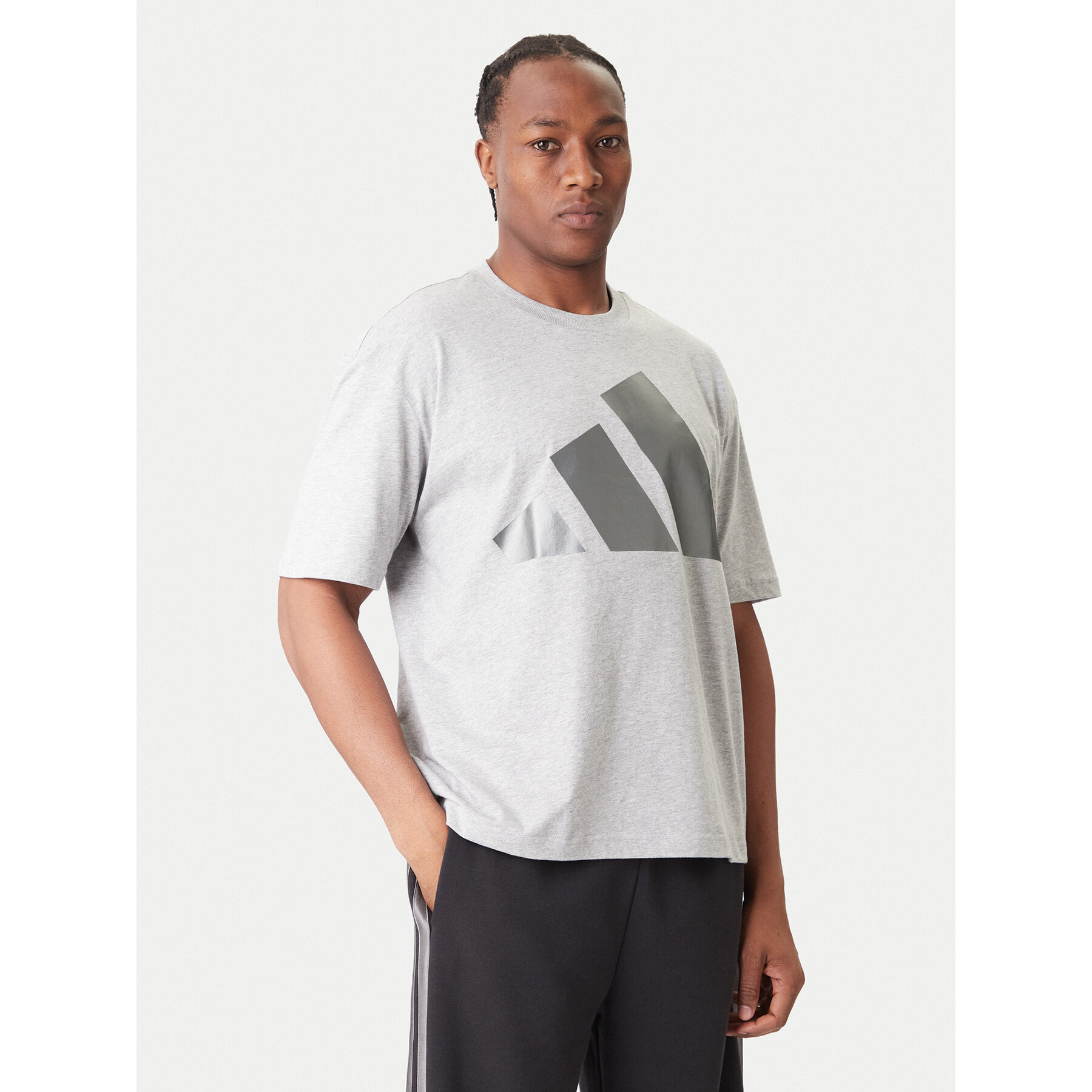 adidas T-Shirt JM1707 Γκρι Loose Fit