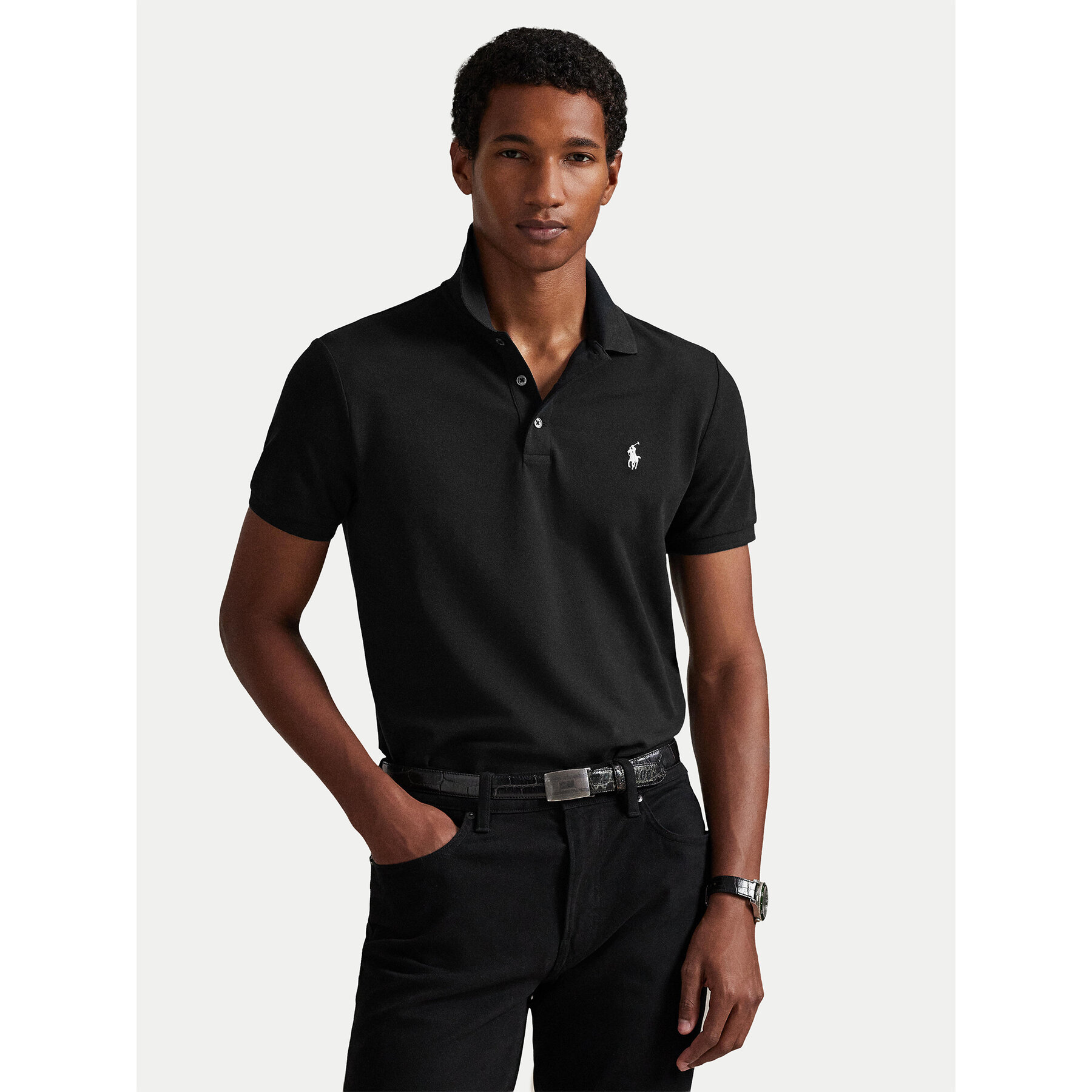Polo Ralph Lauren Poloshirt 710941439038 Schwarz Custom Slim Fit