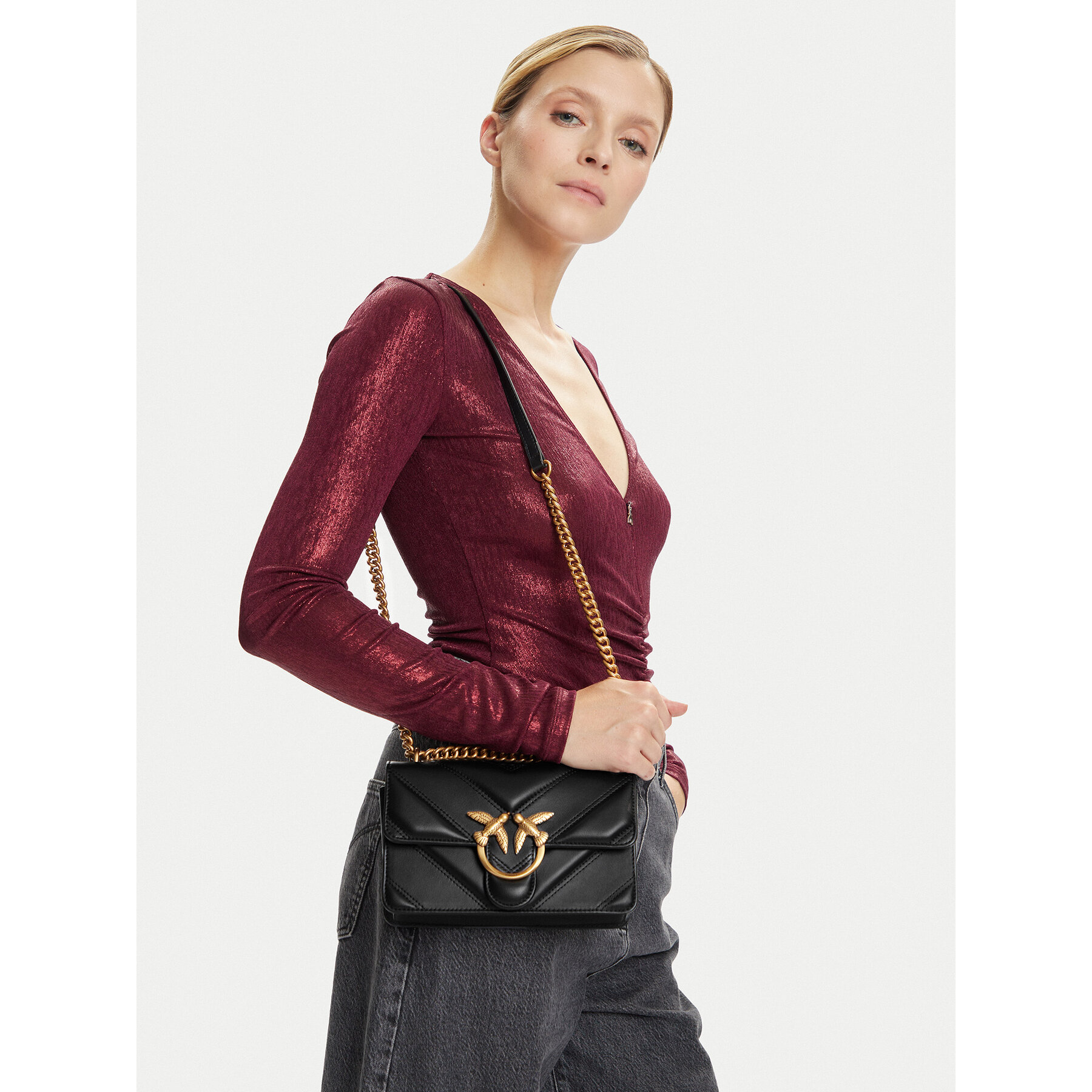 Borsetta PINKO Love One Mini Light Dc. Al 25-26 PLTT 104550 A2OS Nero