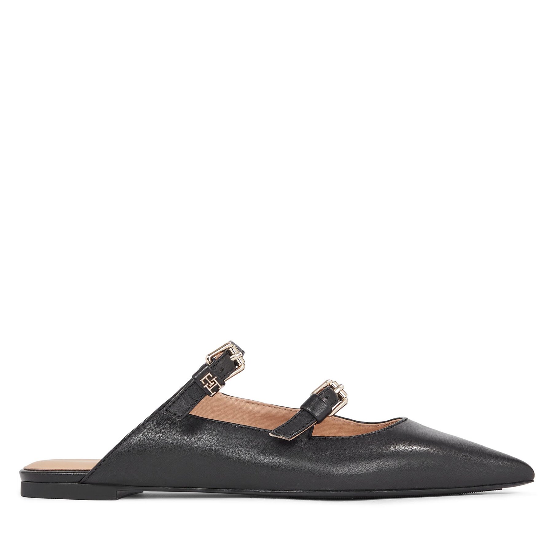 Damskie Klapki Tommy Hilfiger, Rozmiar 37 Czarny Th Pointy Leather Mule FW0FW07722