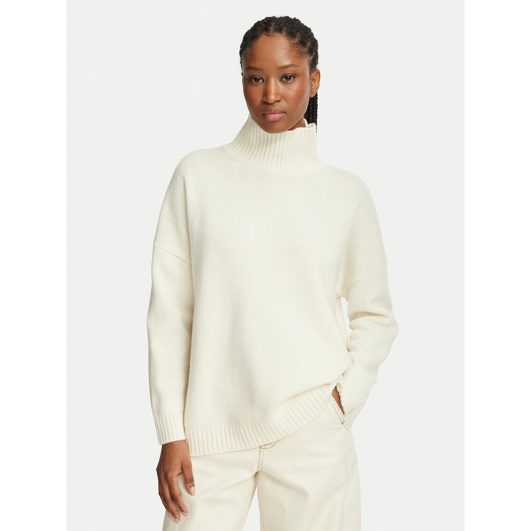 Weekend Max Mara Rollkragenpullover Borgia 2625366142 Creme Relaxed Fit