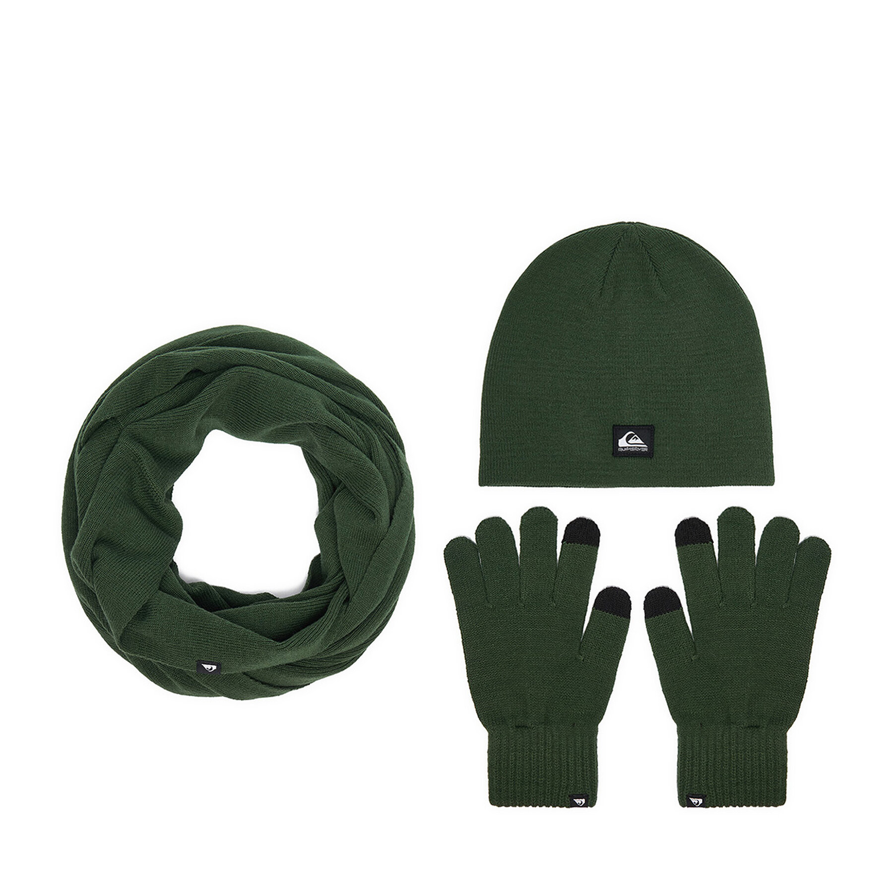Set kapa, okrugli šal i rukavice Quiksilver CWBEO-QS-SM346-002-AW26 Tamno zelena