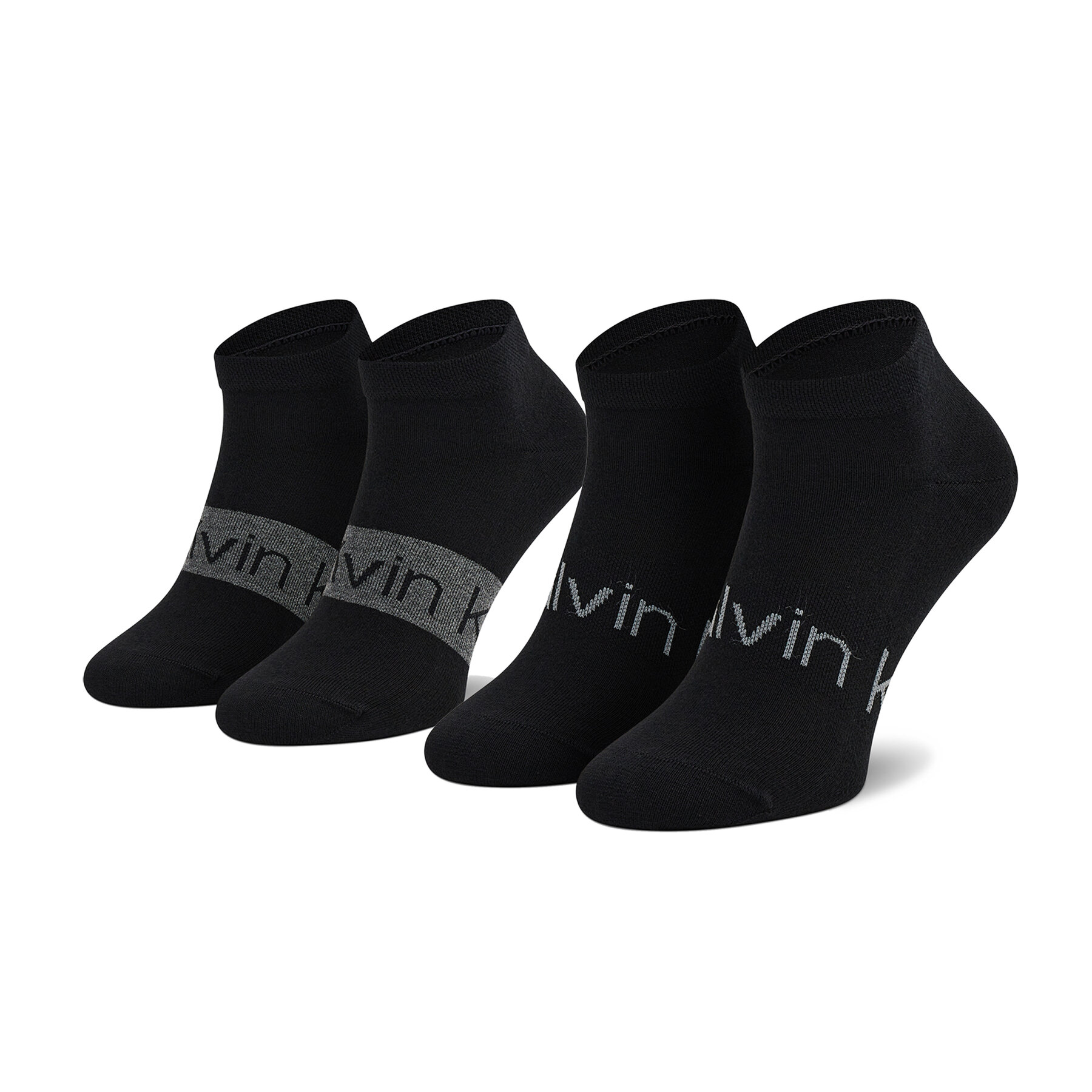 Lot de 2 paires de chaussettes basses unisexe Calvin Klein 701218712 Noir