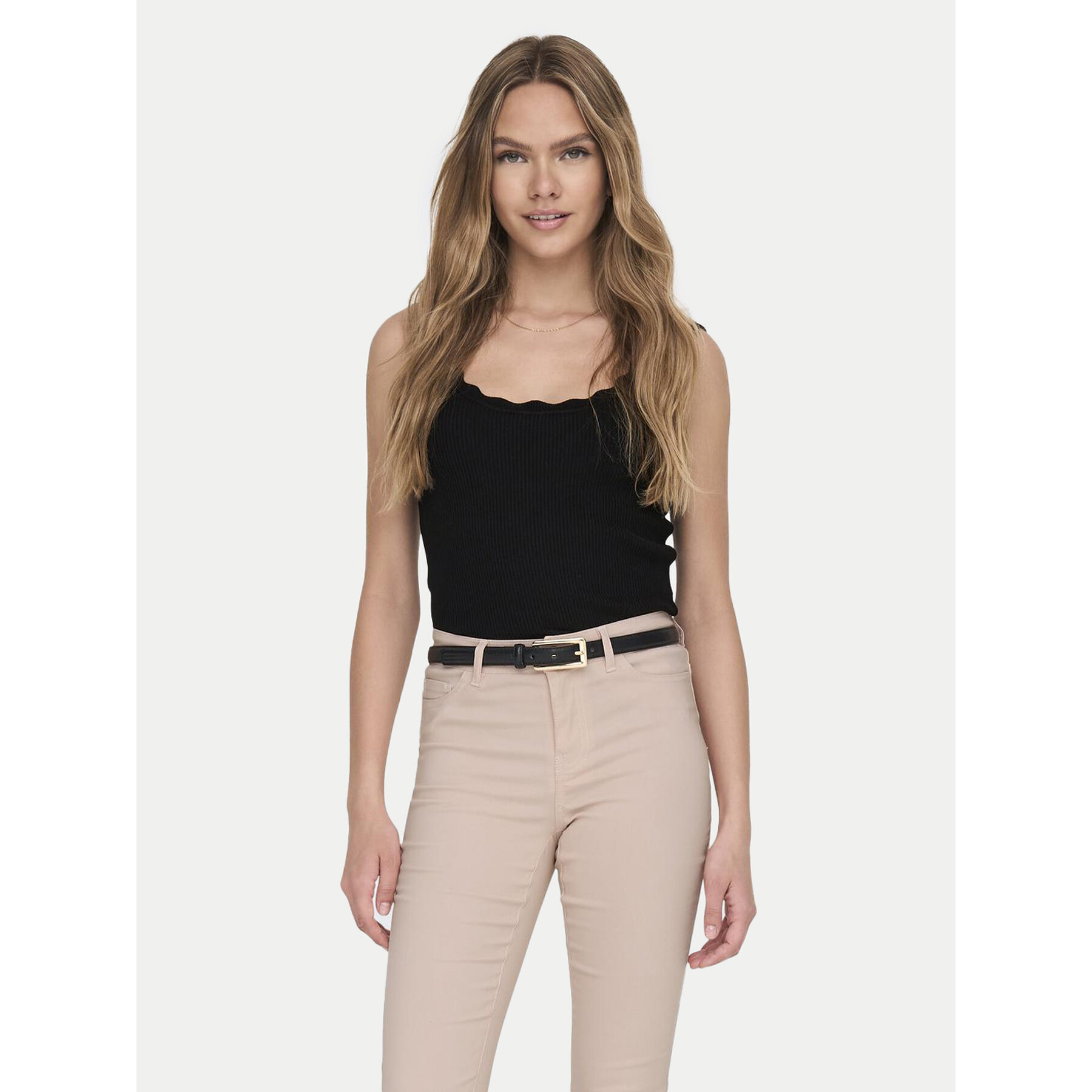 JDY Τοπ Nanna 15290585 Μαύρο Slim Fit