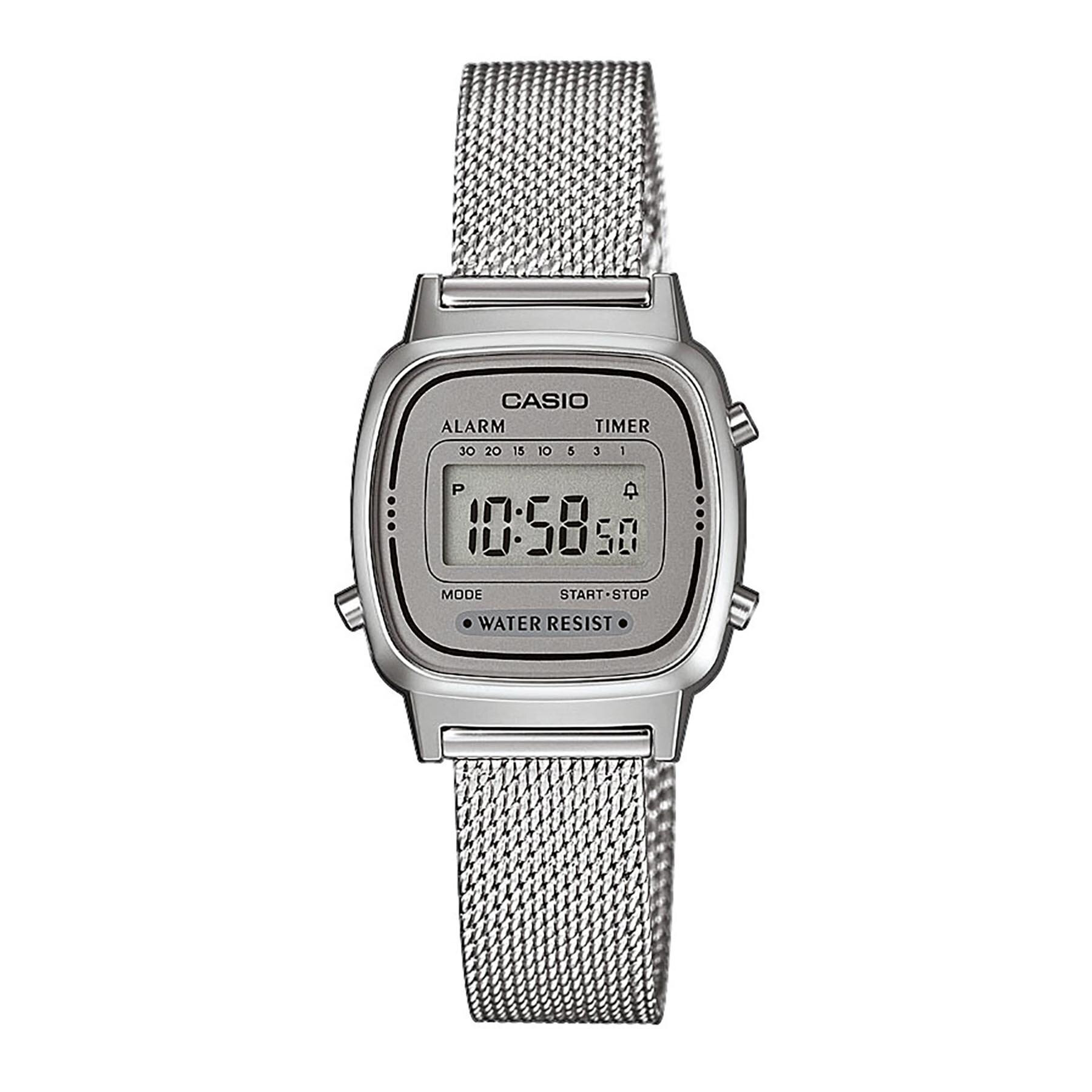 Damski Zegarek Casio Srebrny Vintage LA670WEM-7EF