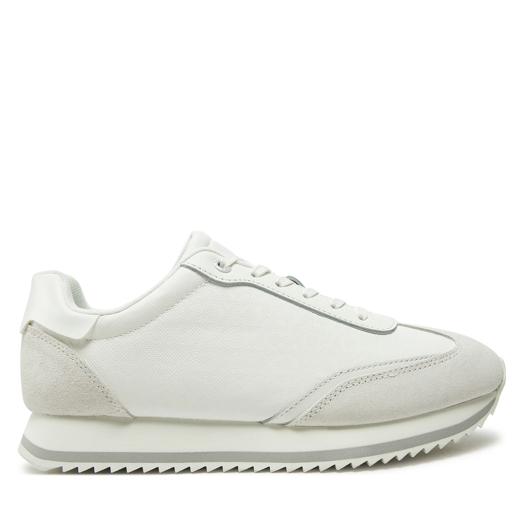 Sneakersy Calvin Klein Runner Lace Up - Mono Mix HW0HW02294 Biela