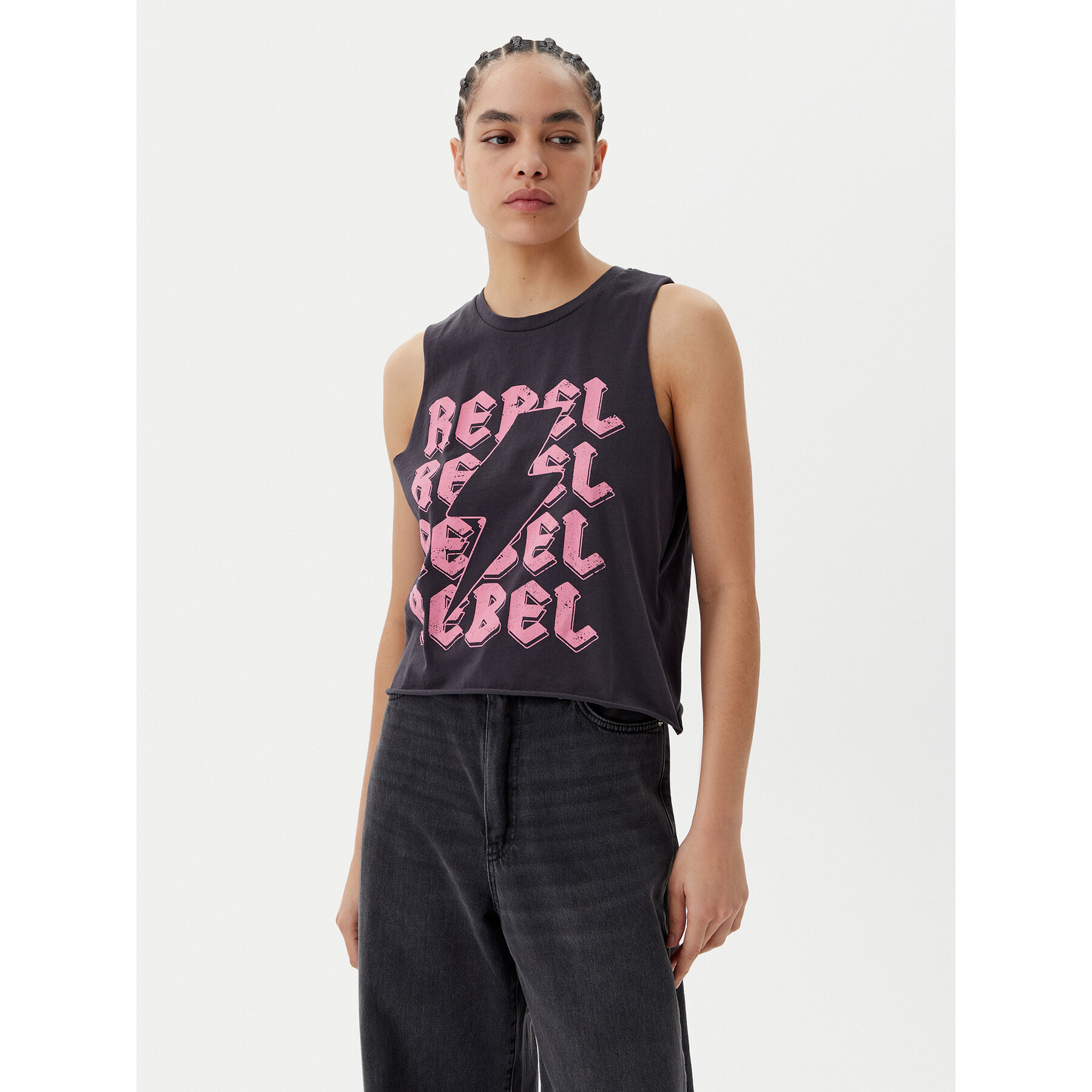 Noisy May Τοπ Rebel 27034002 Γκρι Oversize