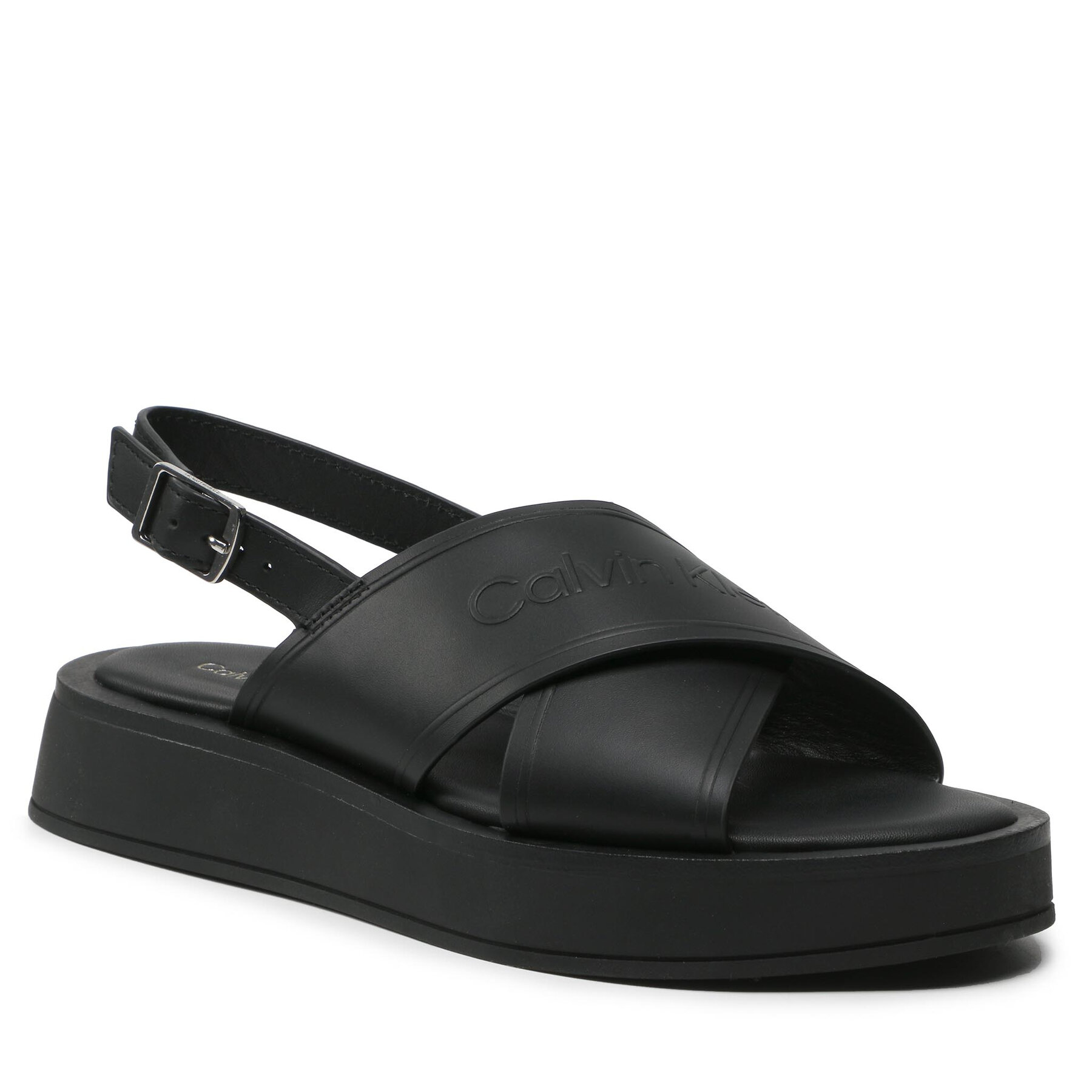 Sandale Calvin Klein Flatform Sandal Hf HW0HW01139 Ck Black BAX