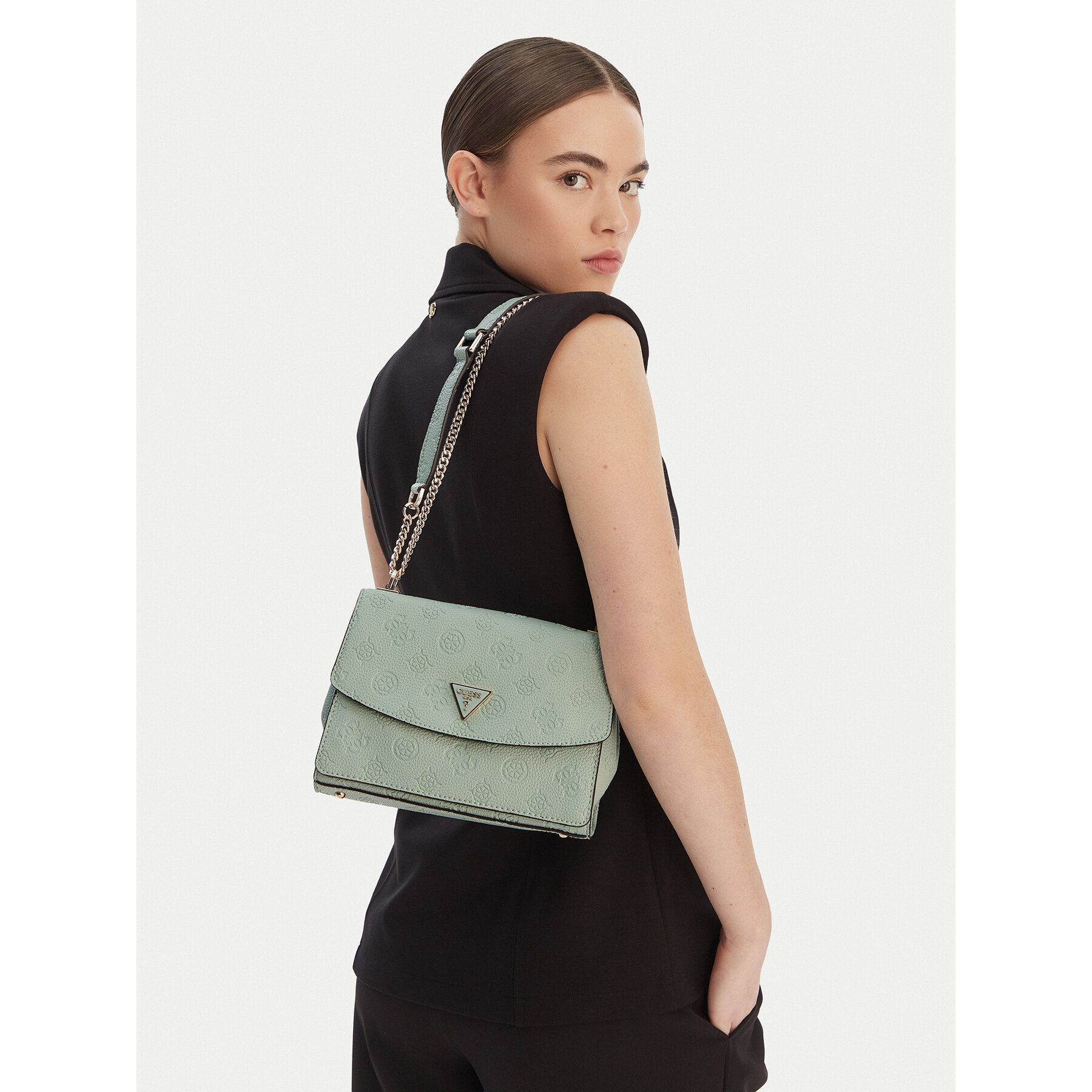 Geantă Guess Cresidia II HWPD98 88210 Verde
