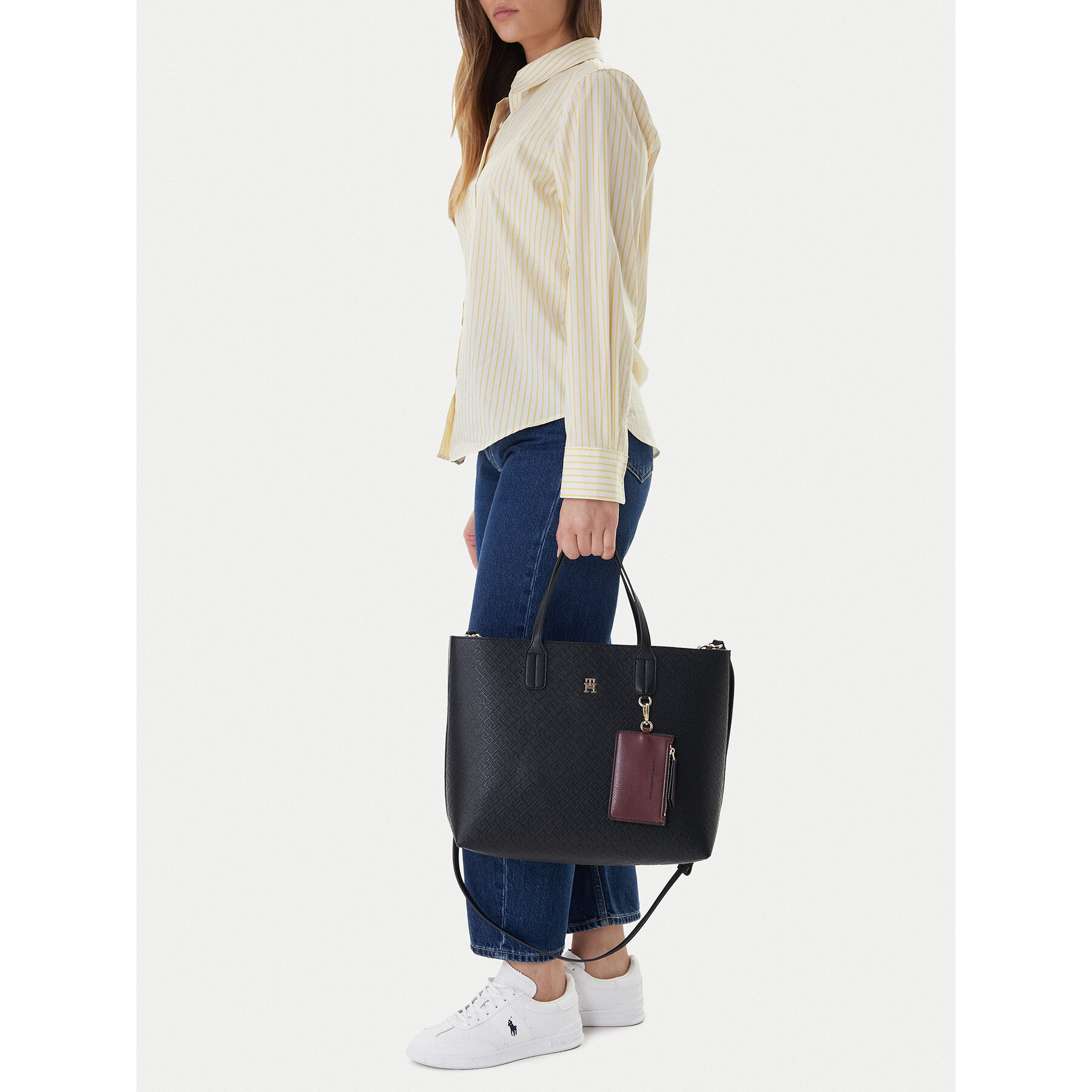 Torbica Tommy Hilfiger Th Icon Satchel Mono AW0AW18123 Tamnoplava