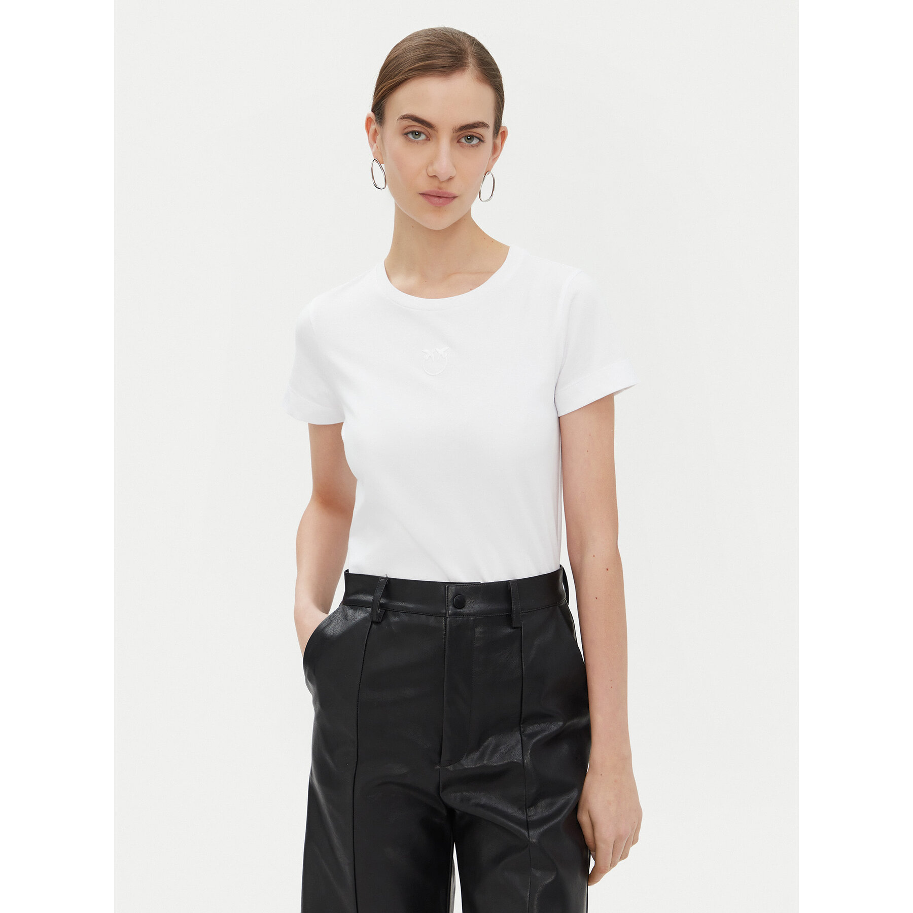 PINKO Majica Bussolotto 100355 Bela Regular Fit