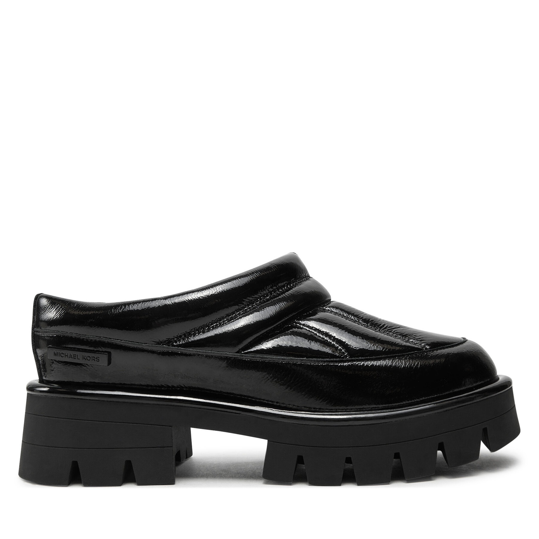 Mules / sandales de bain MICHAEL Michael Kors Barton Crackled Patent 40F4BTFP1L Noir