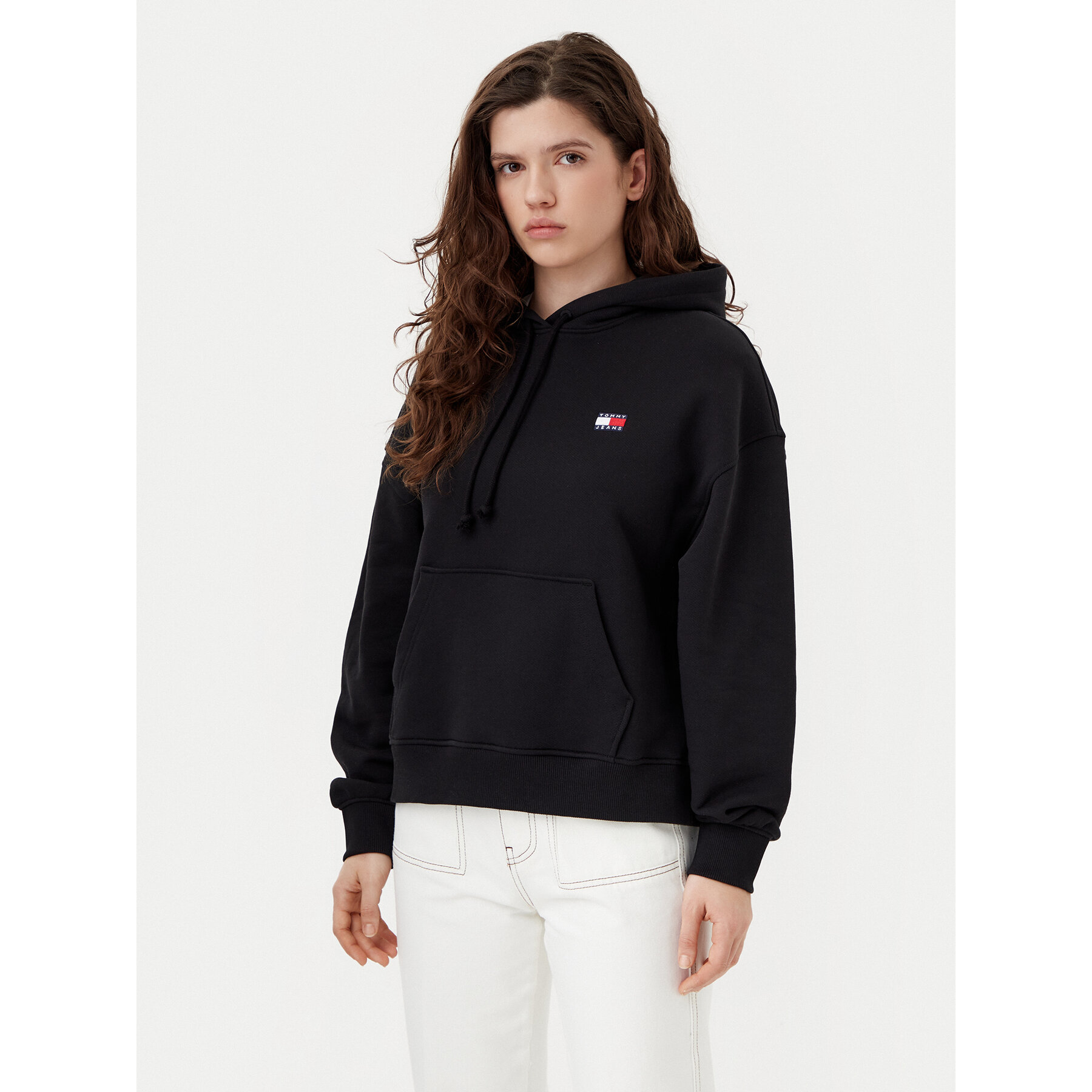 Tommy Jeans Sweatshirt Badge DW0DW19414 Schwarz Boxy Fit