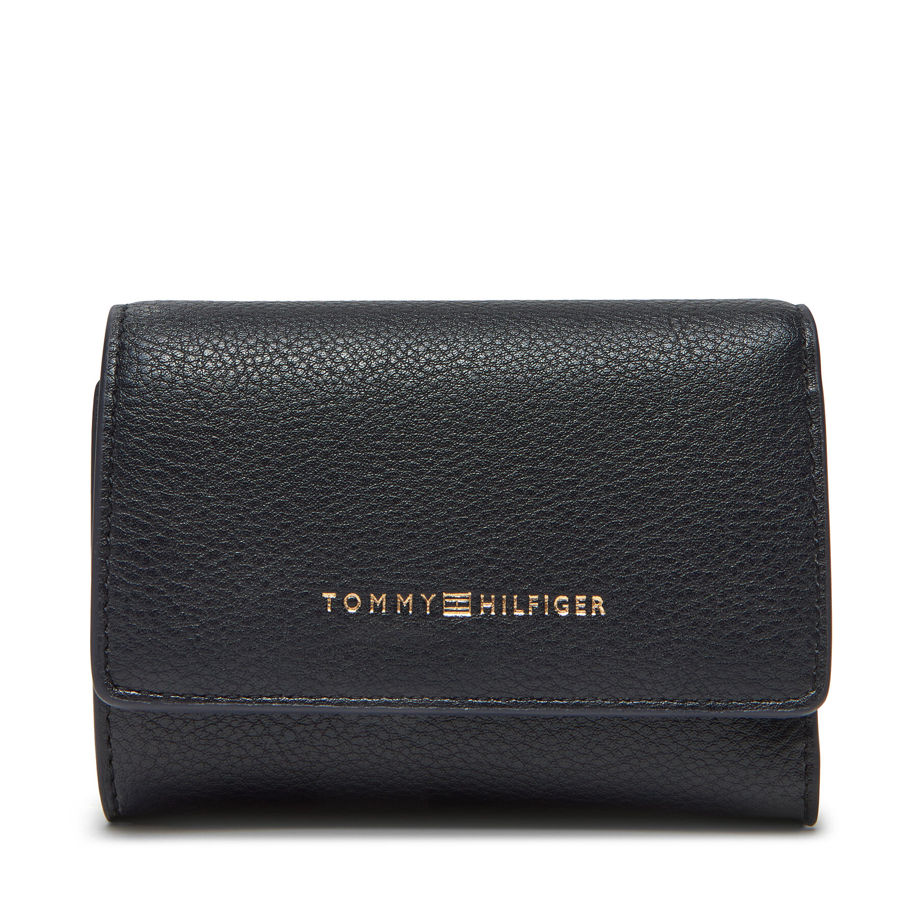 Mały Portfel Damski Tommy Hilfiger Granatowy Th Logotape Trifold AW0AW17477