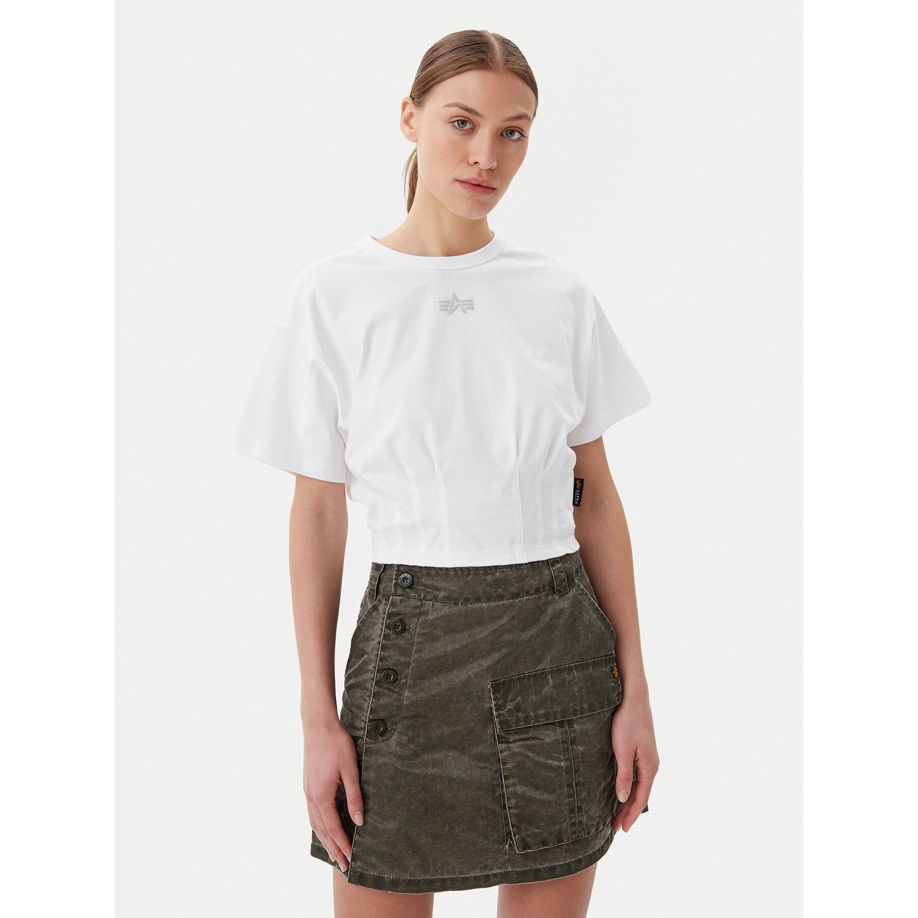 Alpha Industries Póló Waisted 148070 Fehér Regular Fit