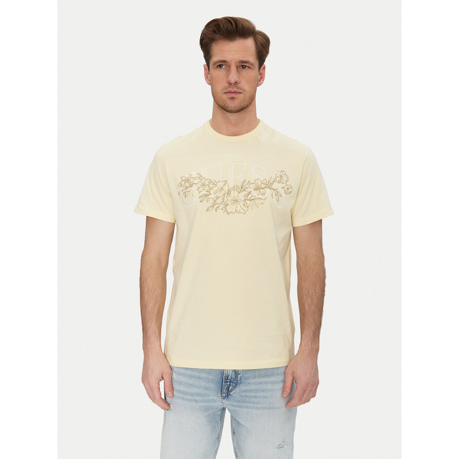 Guess T-Shirt M5GI17 K8FQ4 Μπεζ Regular Fit