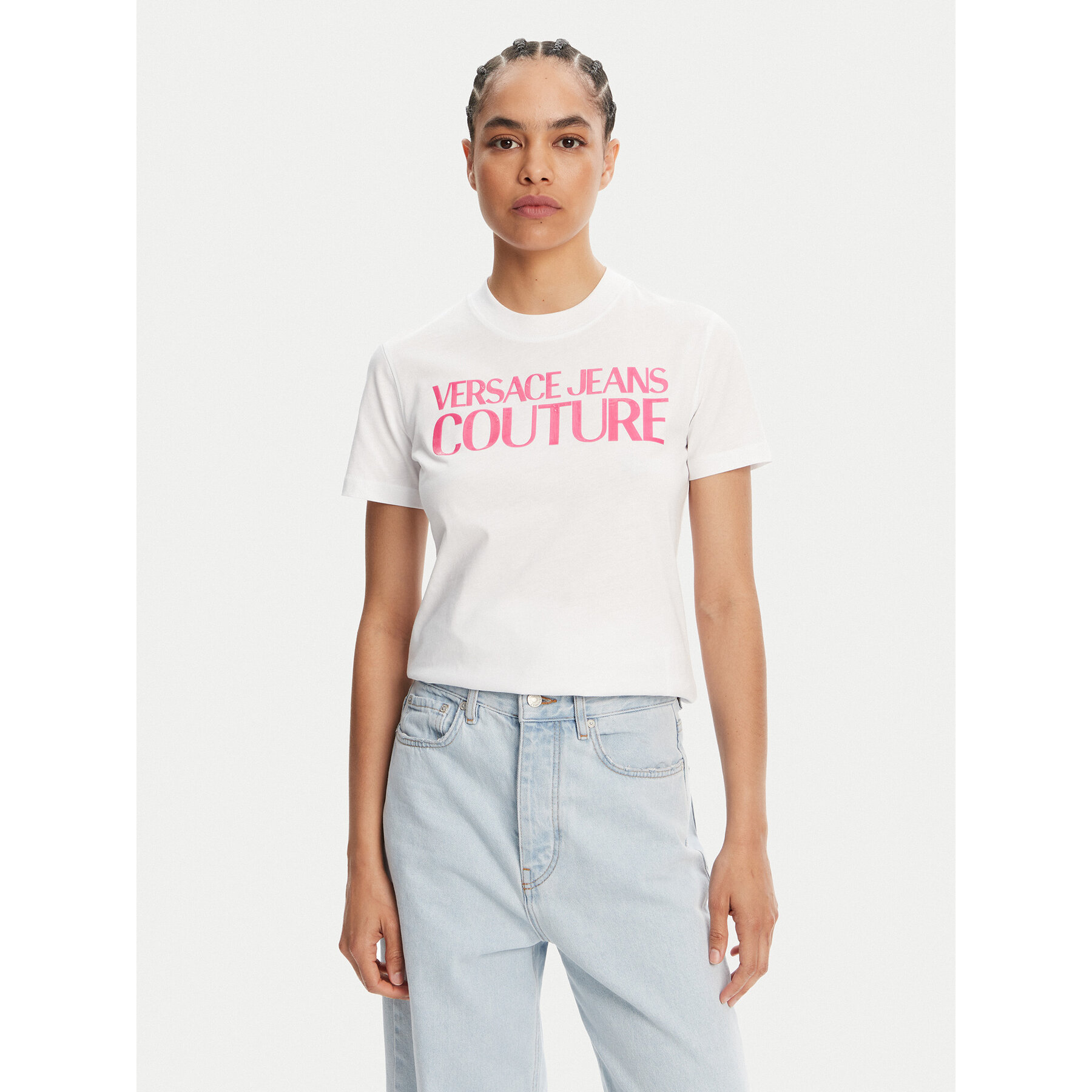 Versace Jeans Couture T-shirt 78HAHE05 Bianco Regular Fit