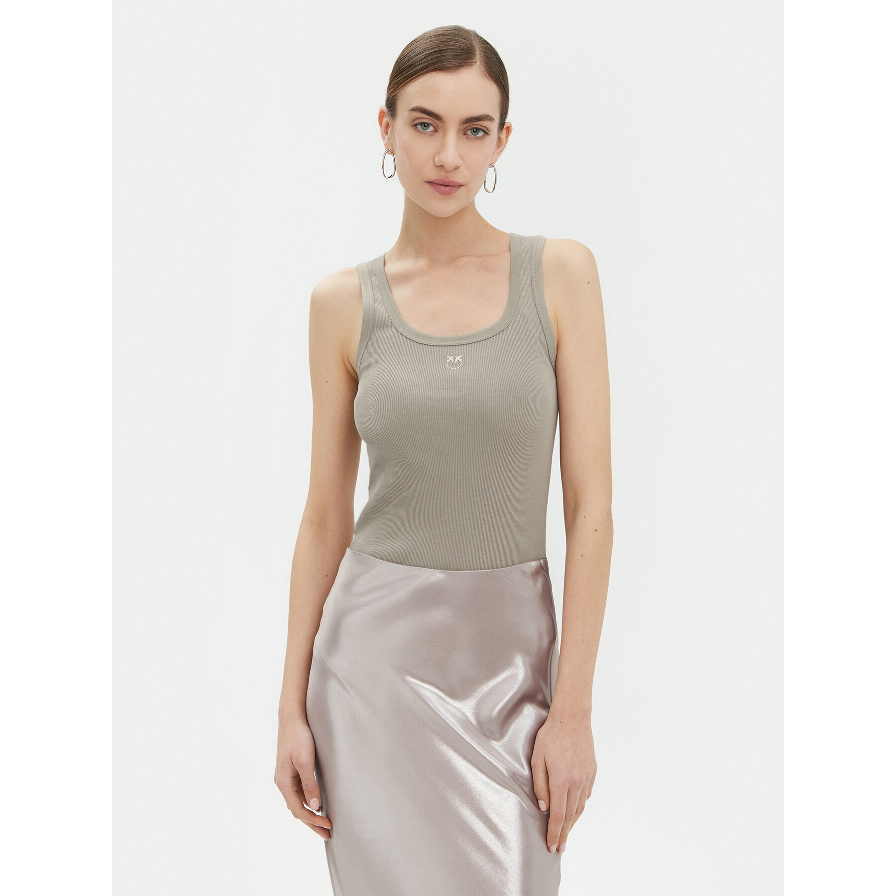 PINKO Top Calcolatore 100807 Grigio Regular Fit