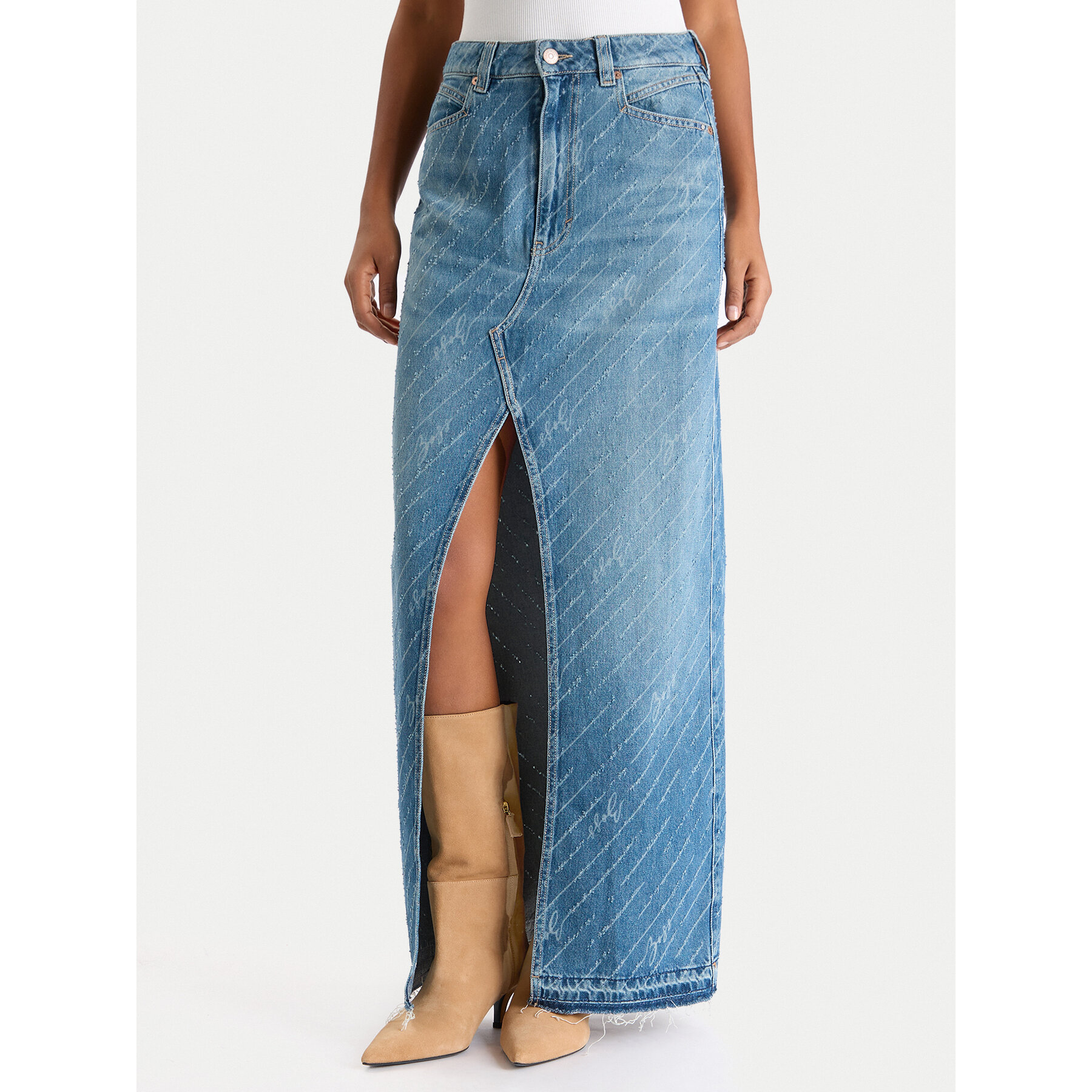 BOSS Jeansrock 50542445 Blau Regular Fit
