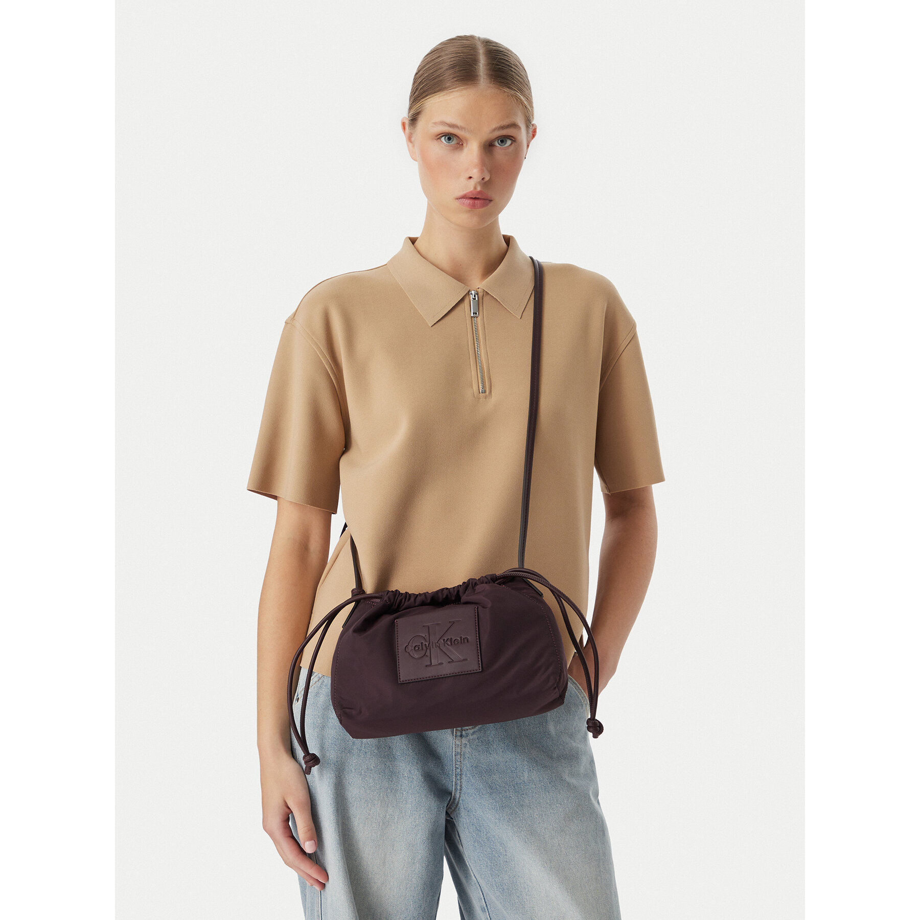 Kabelka Calvin Klein LV04F3871G Bordová