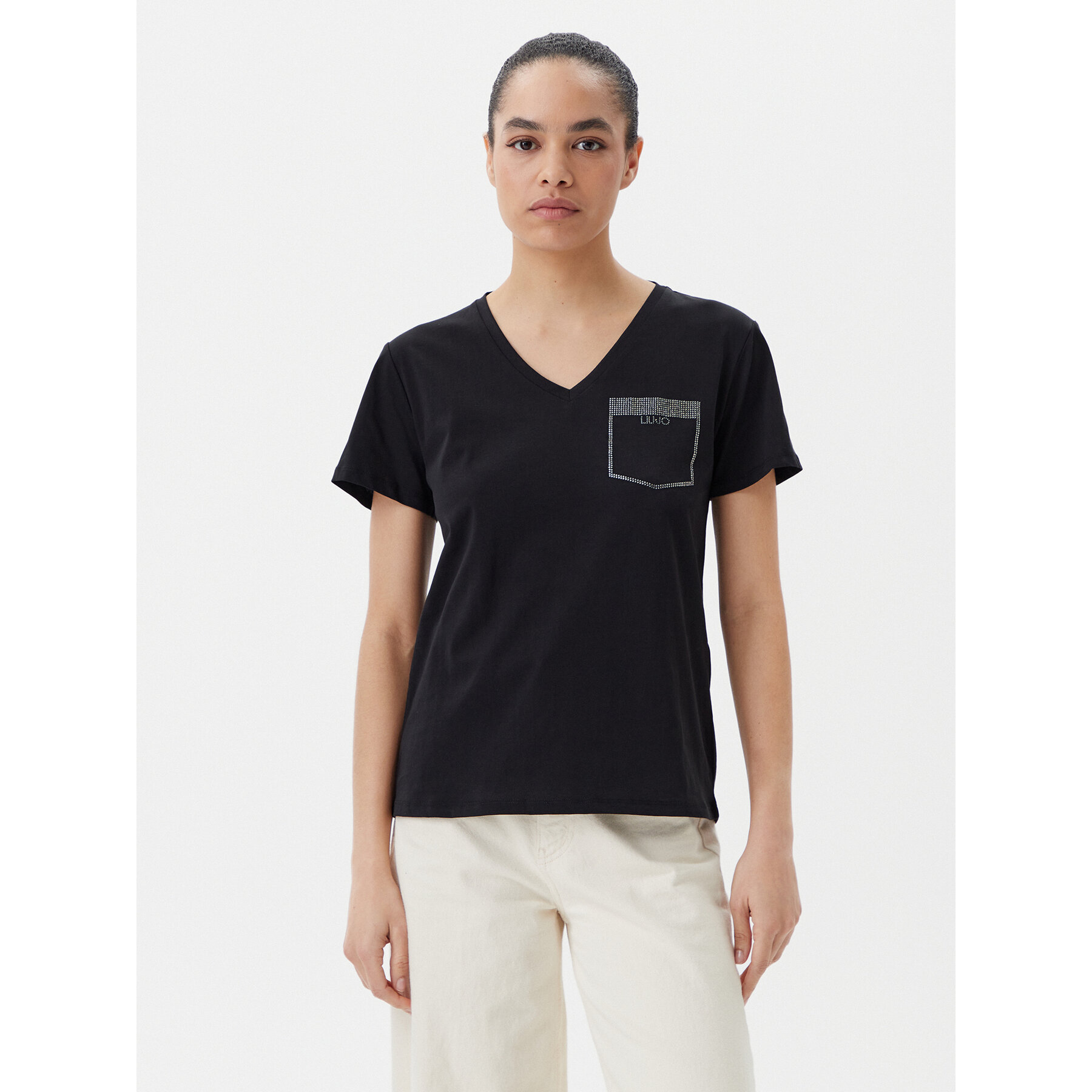 Liu Jo Sport Majica TA5172 JS923 Črna Regular Fit