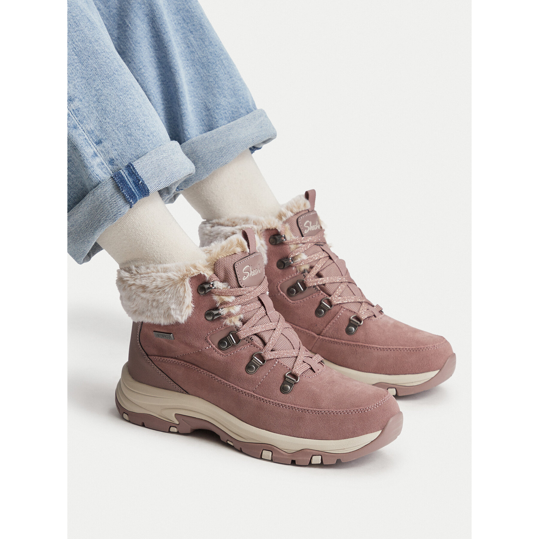 Kotníková obuv Skechers Snow Worries 167882/MVE Růžová