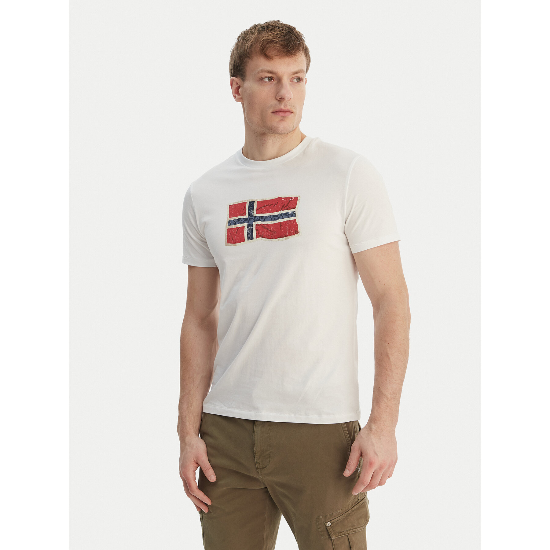 Napapijri Camiseta S-Mahsa NP0A4FZB Blanco Regular Fit