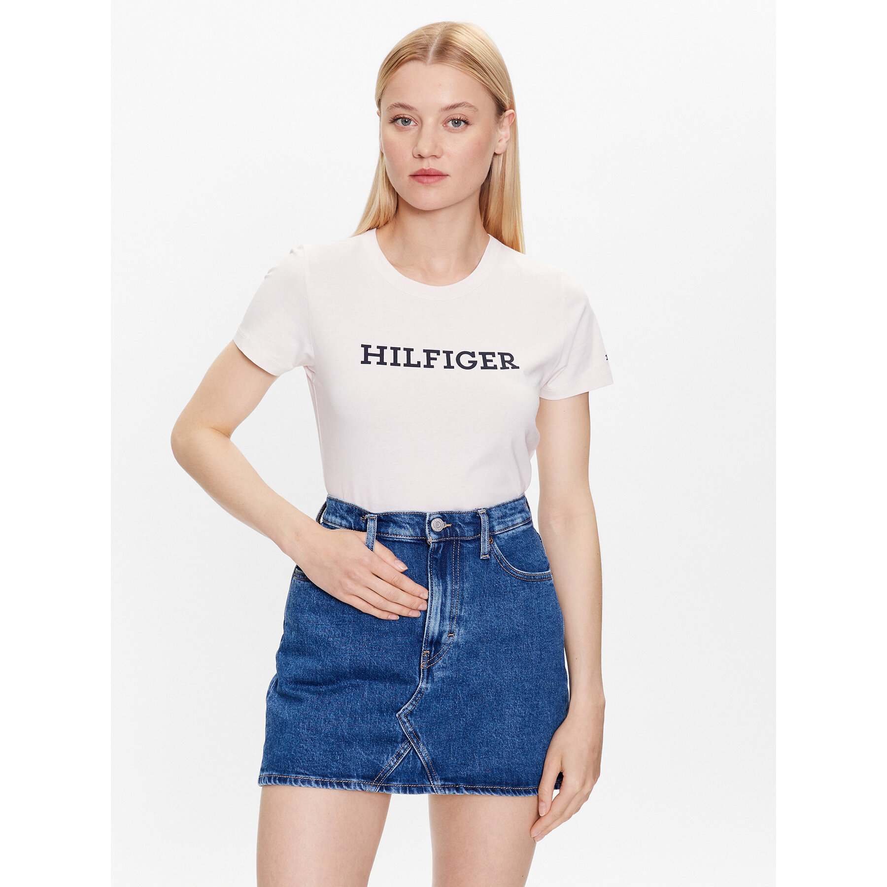 Tommy Hilfiger T-shirt WW0WW38872 Écru Slim Fit