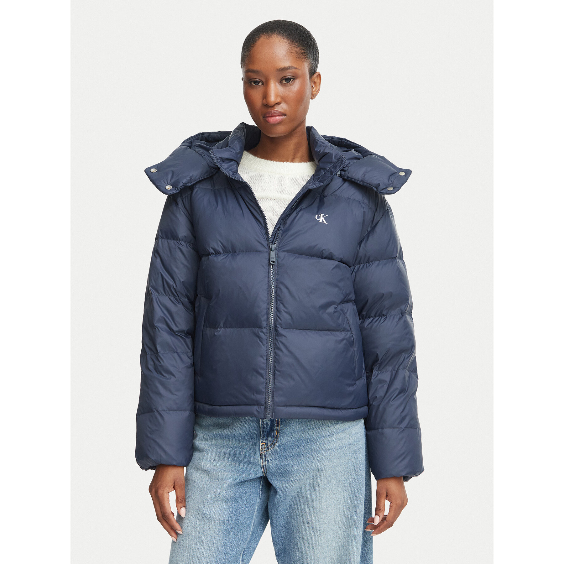 Calvin Klein Jeans Daunenjacke Essential LV047H500G Dunkelblau Relaxed Fit