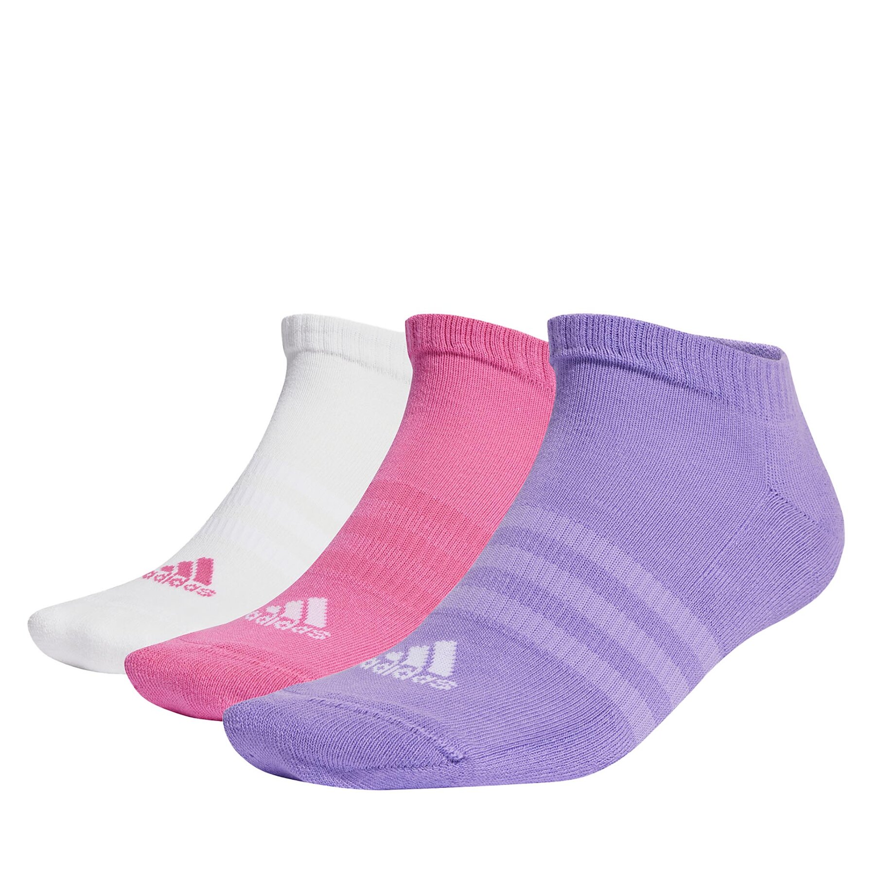 Unisex Pėdutės adidas Cushioned Low-Cut Socks 3 Pairs IC1335 preloved fuchsia/white/violet fusion