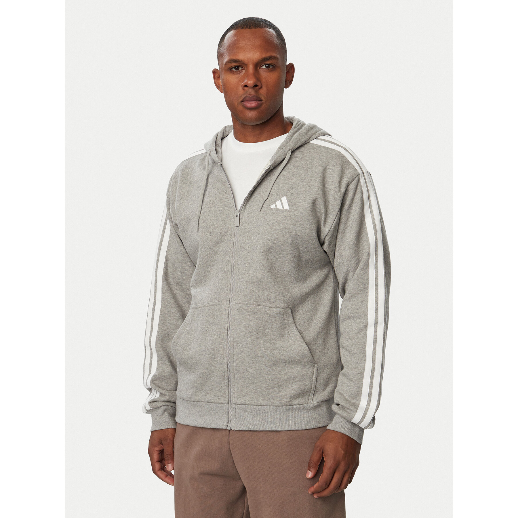 adidas Sweatshirt Essentials 3-Stripes French Terry KY4173 Grau Regular Fit